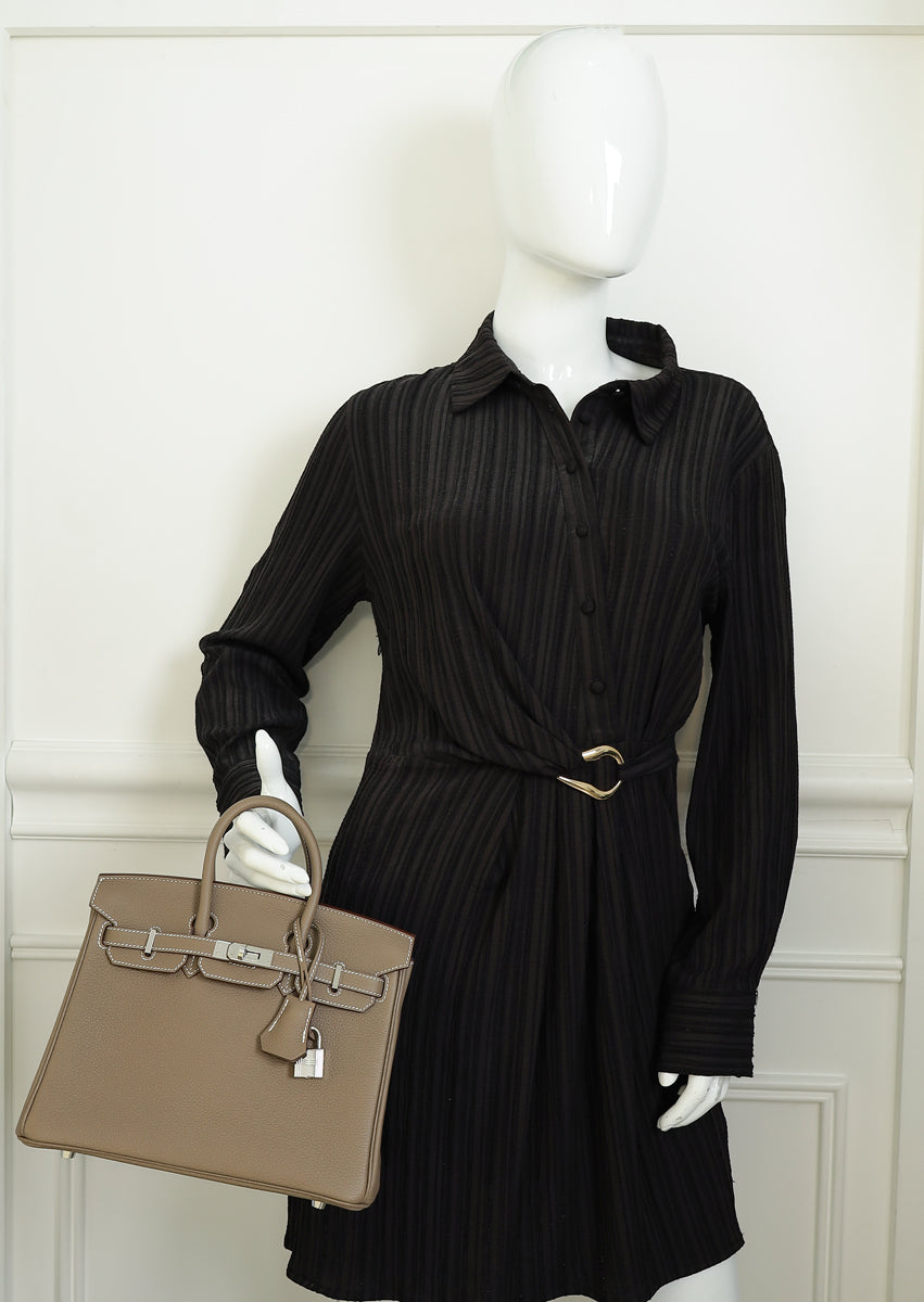 Hermes Etoupe Birkin 25 Bag
