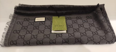 Gucci Dark Grey GG Scarf