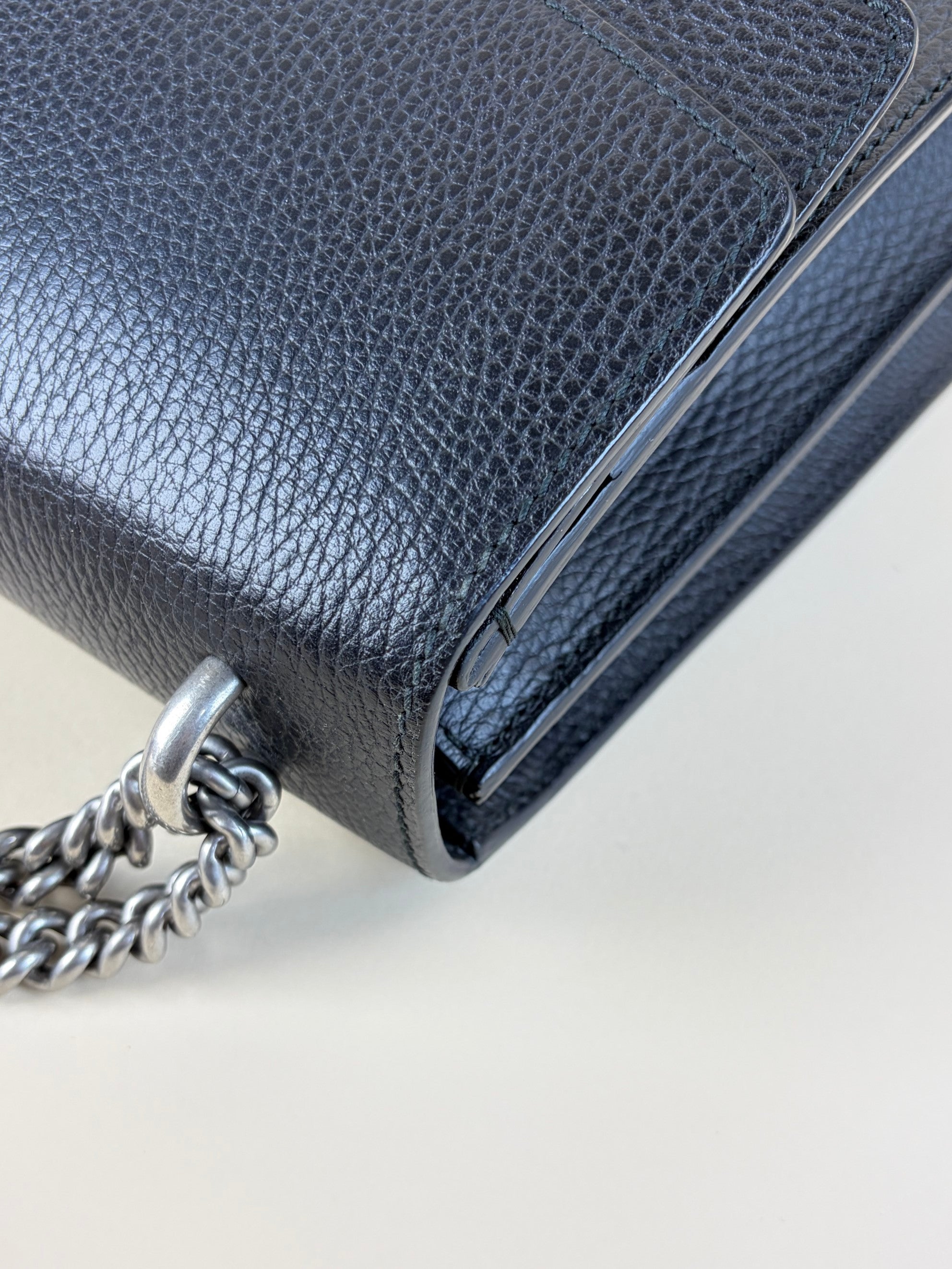 Gucci Black Dionysus black calfskin crystal medium