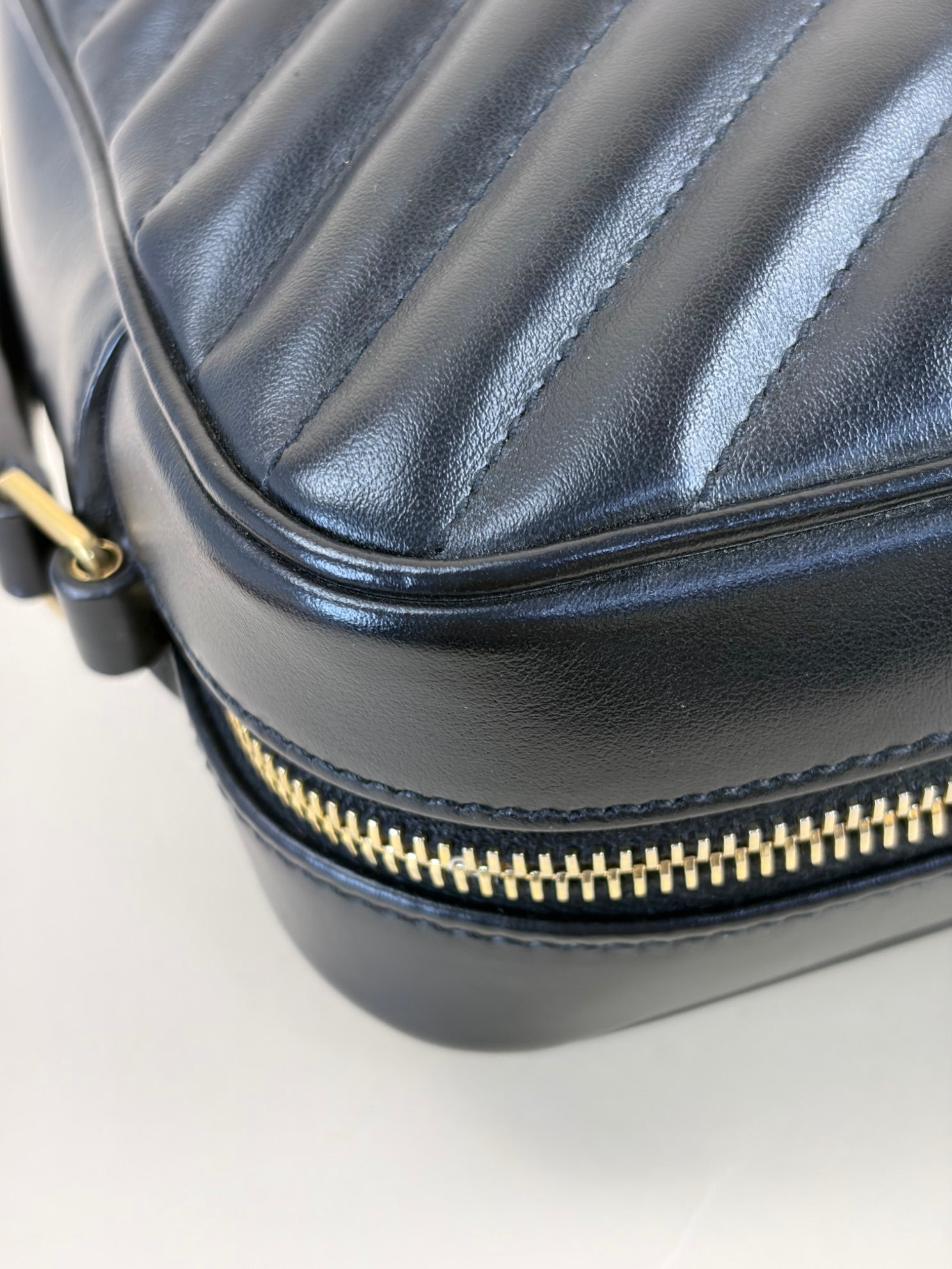YSL Black Lou Camera calfskin matelassé monogram