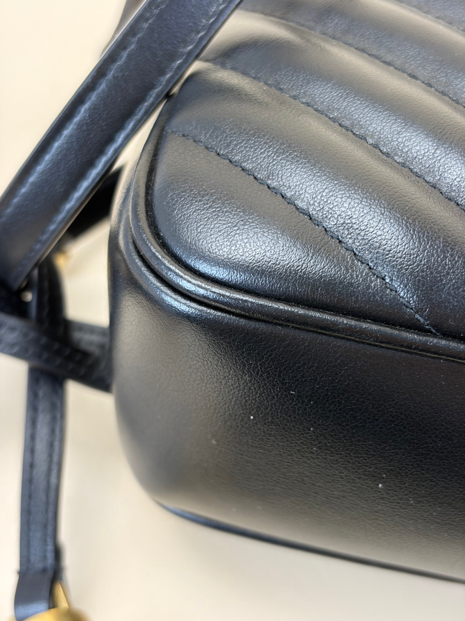 YSL Black Lou Camera calfskin matelassé monogram