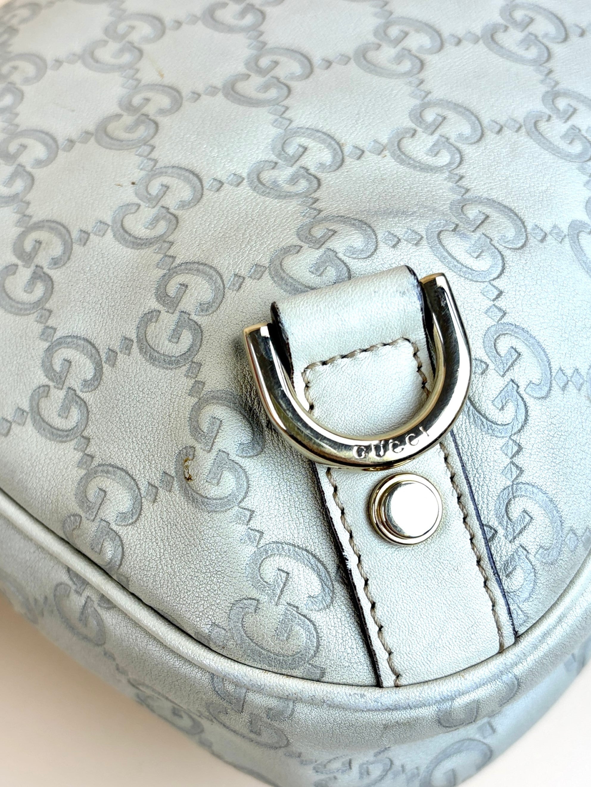 Gucci beige Gucci Sima leather abbey d-ring small hobo