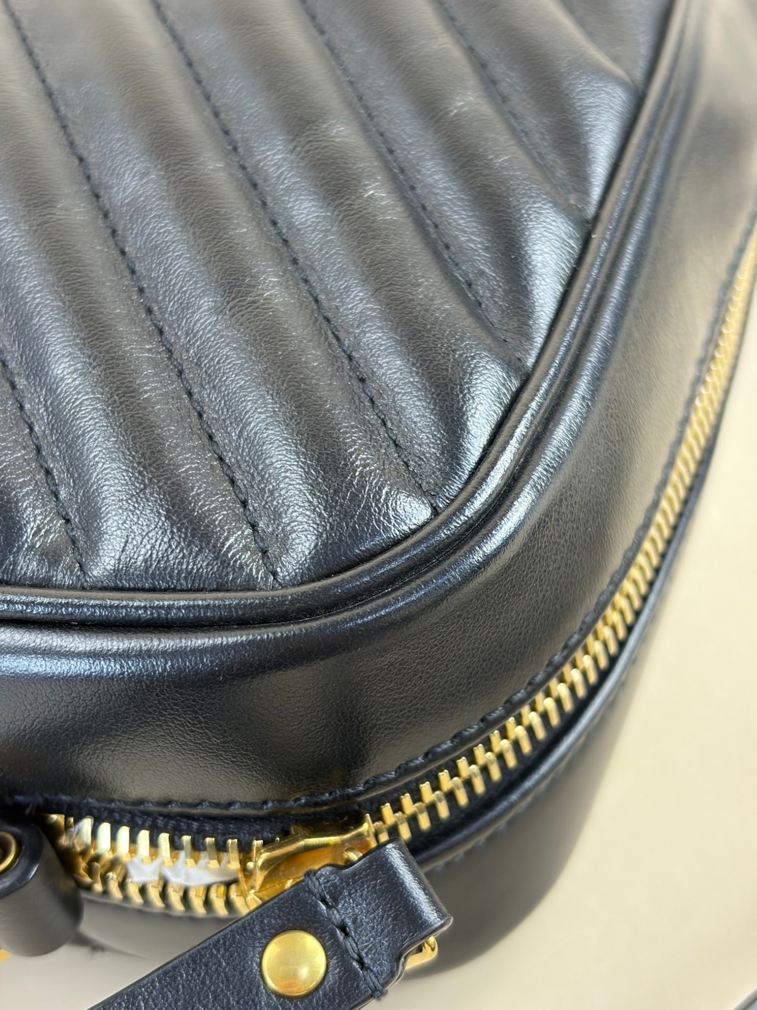 YSL Black Lou Camera calfskin matelassé monogram