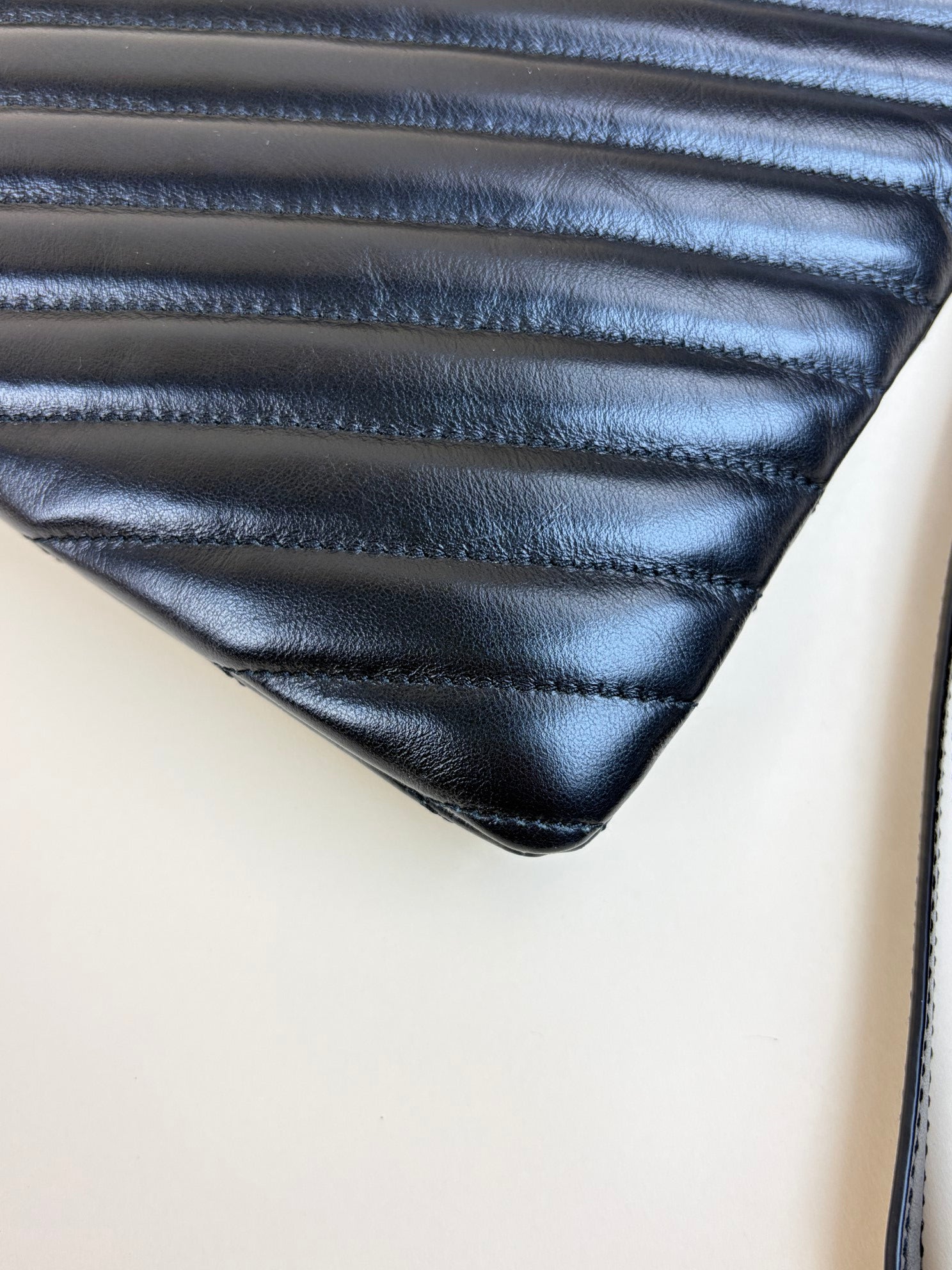 ysl black Cassandre tablet pouch