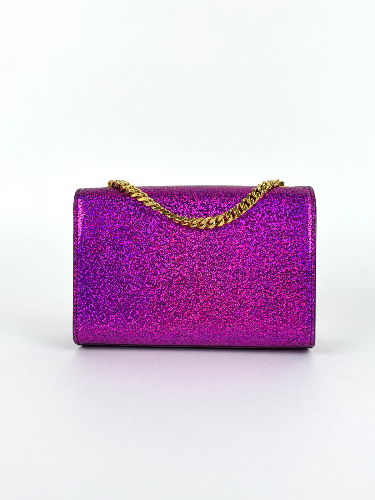 YSL pink glitter leather Kate small