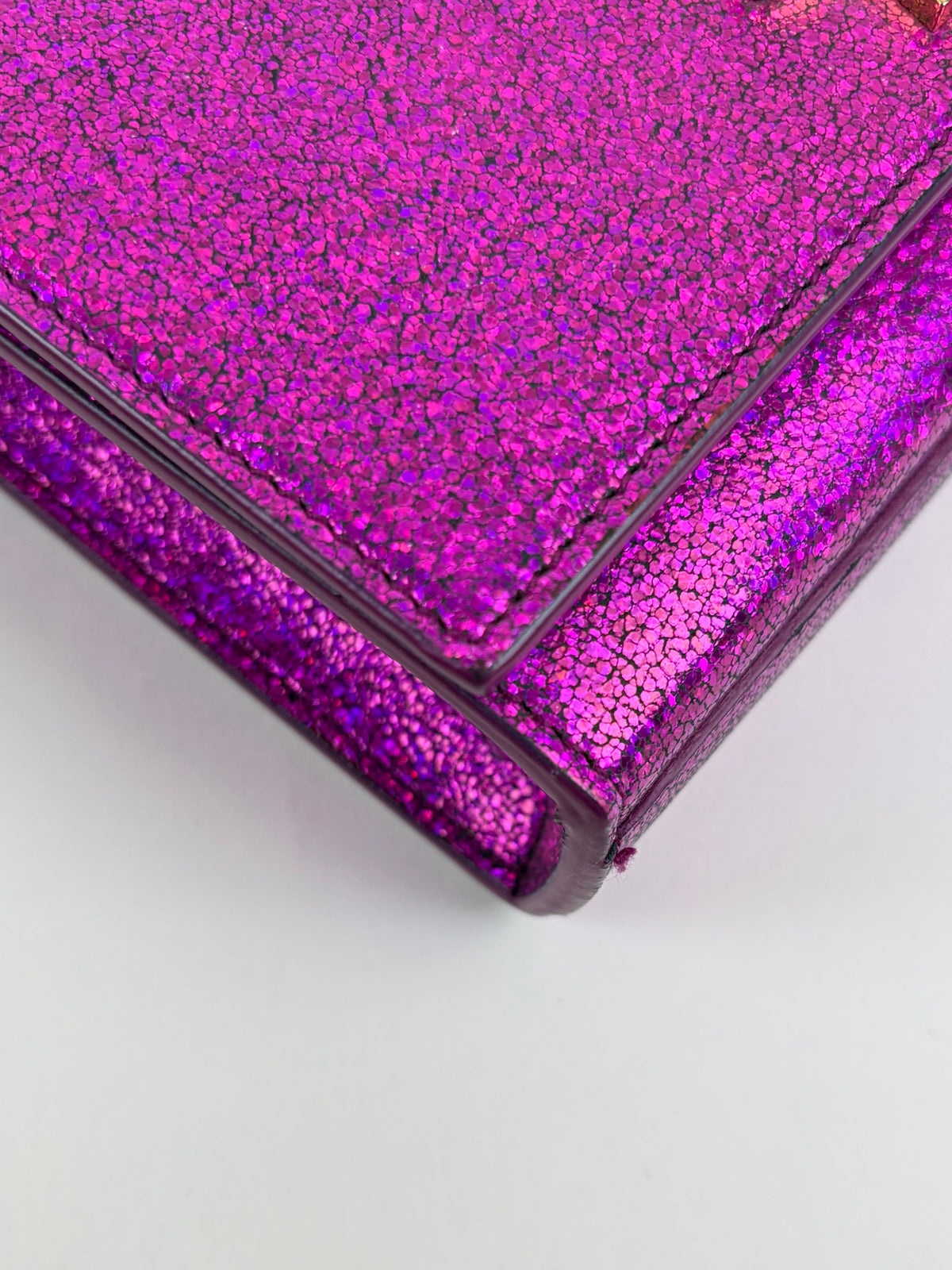 YSL pink glitter leather Kate small