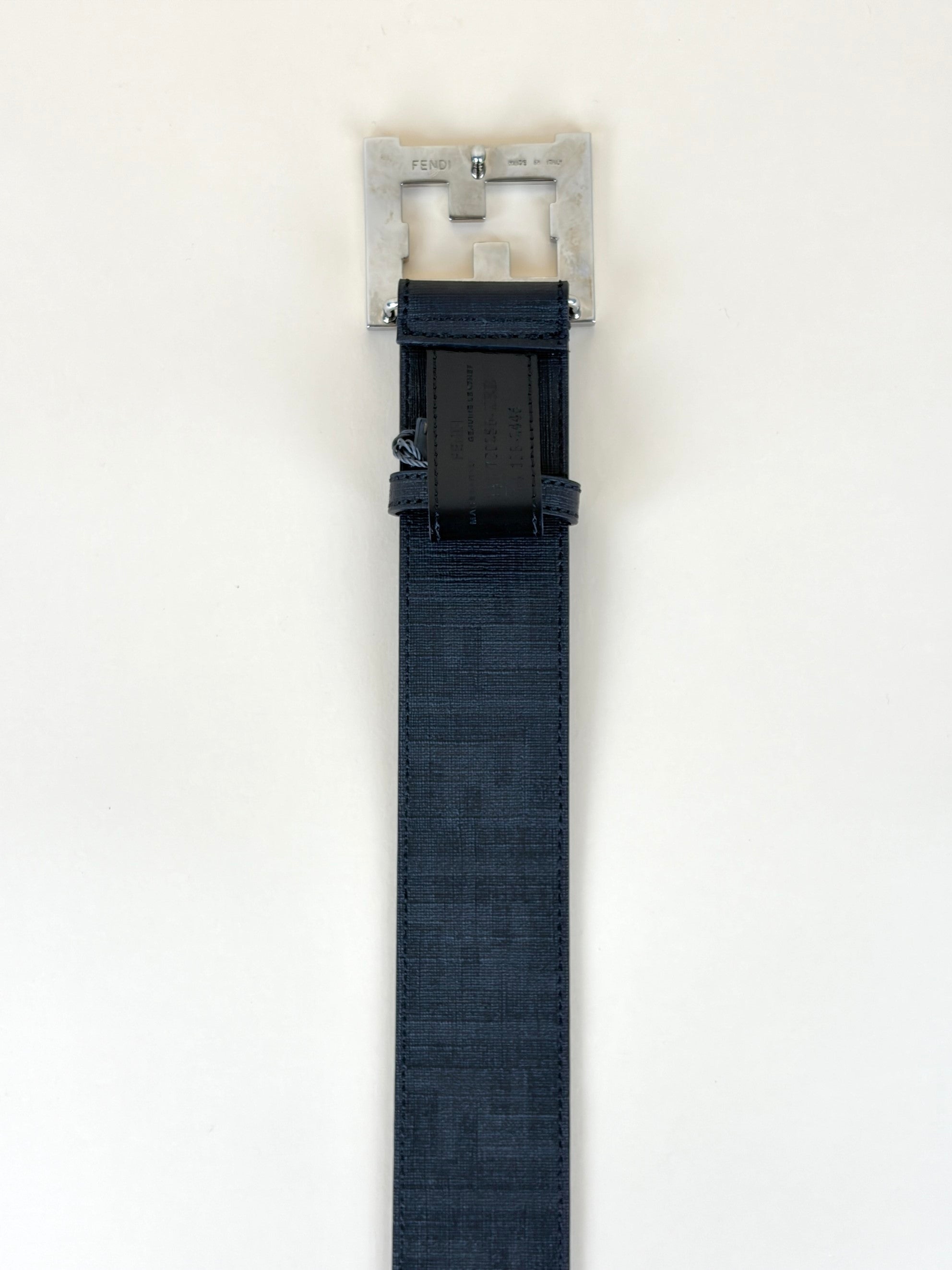 Fendi Dark Grey Zucca Spalmati College Belt 44