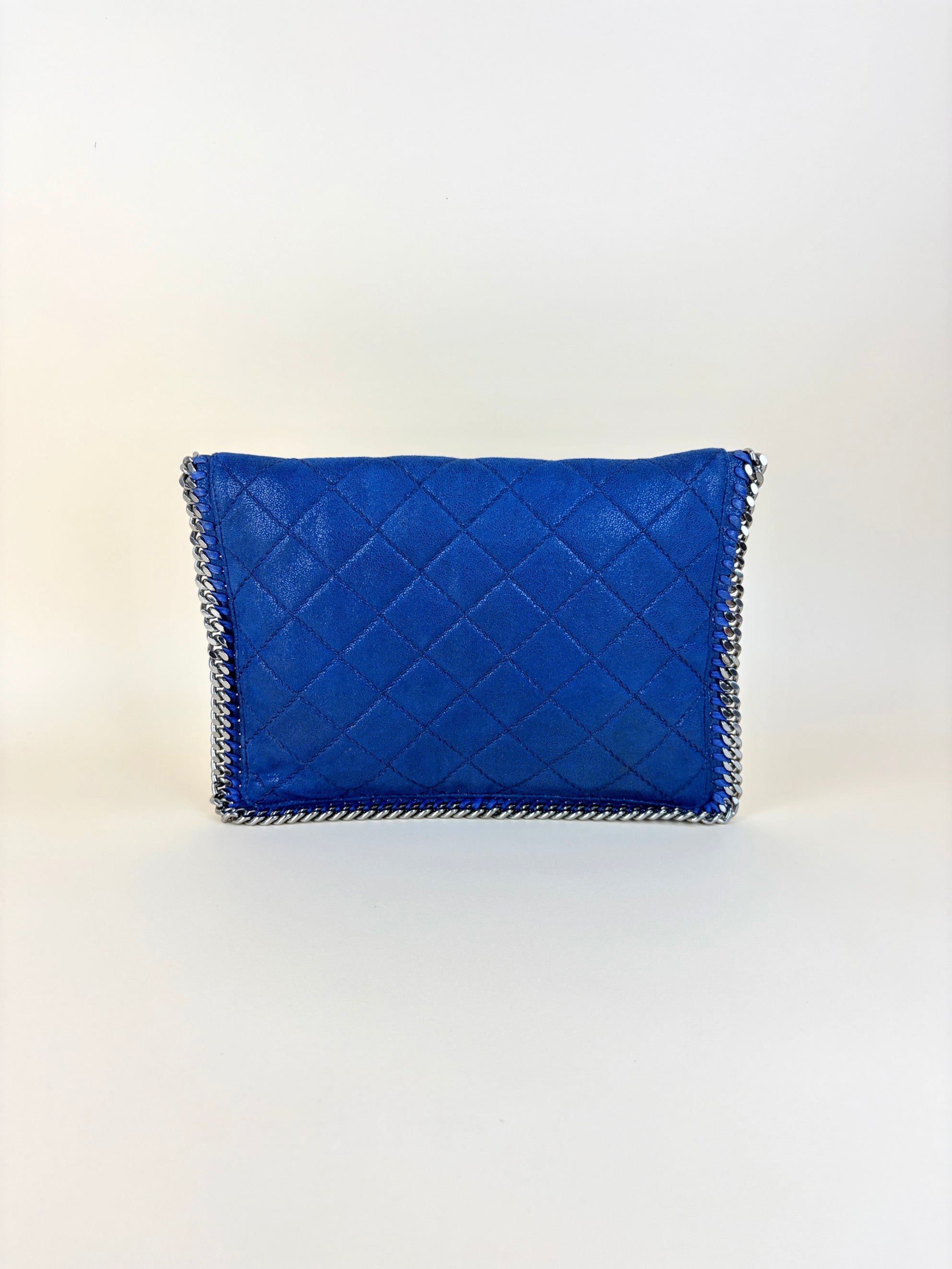 Stella McCartney blue Falabella quilted flap pouch