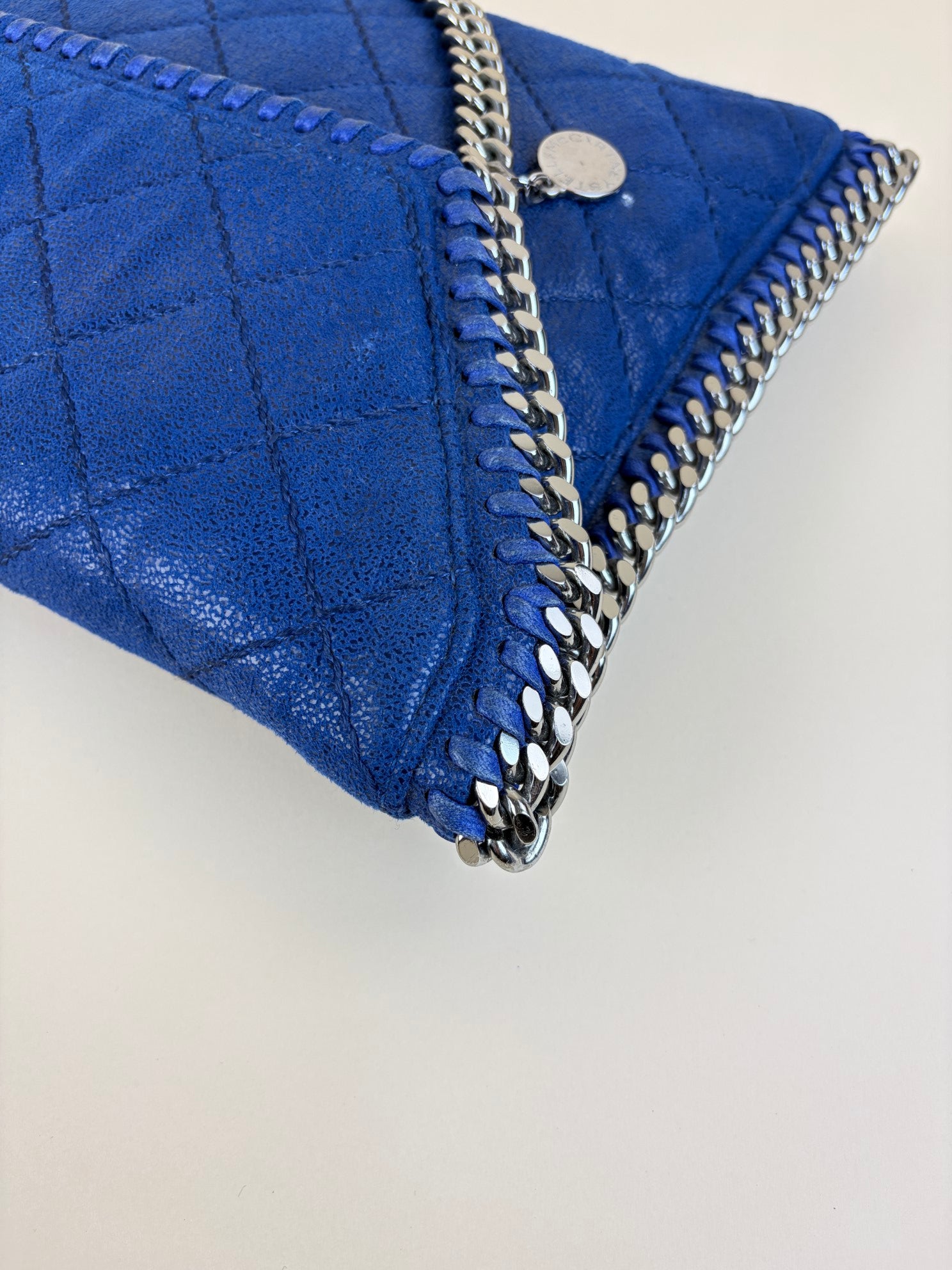 Stella McCartney blue Falabella quilted flap pouch