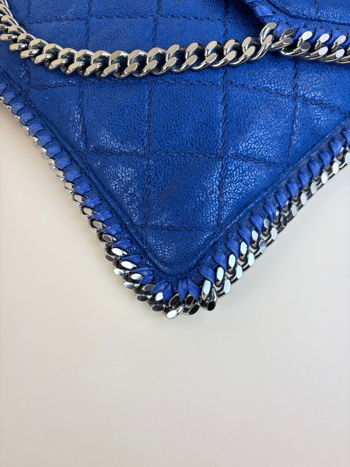 Stella McCartney blue Falabella quilted flap pouch