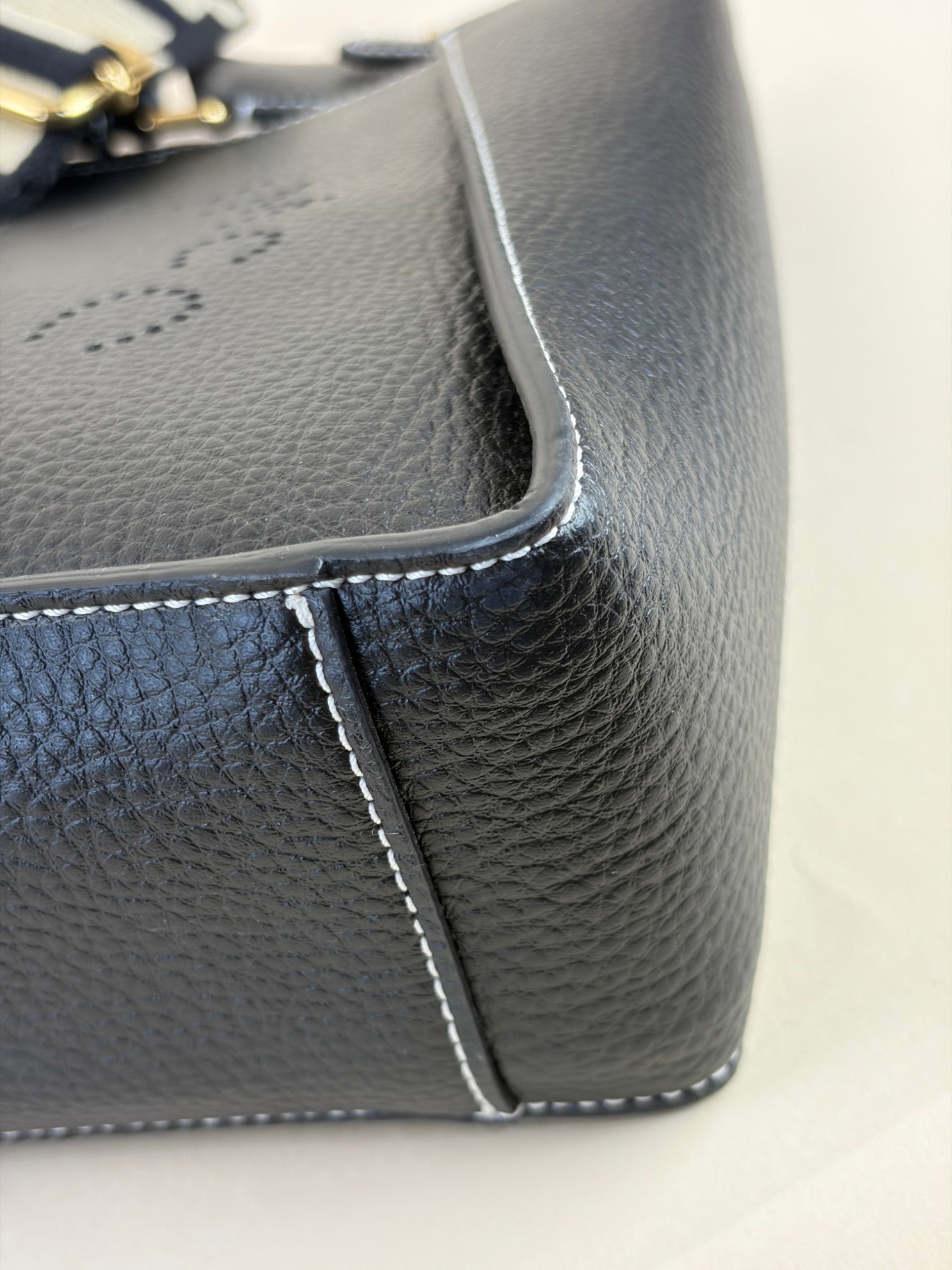 Stella McCartney black rainy leather logo square cross body bag