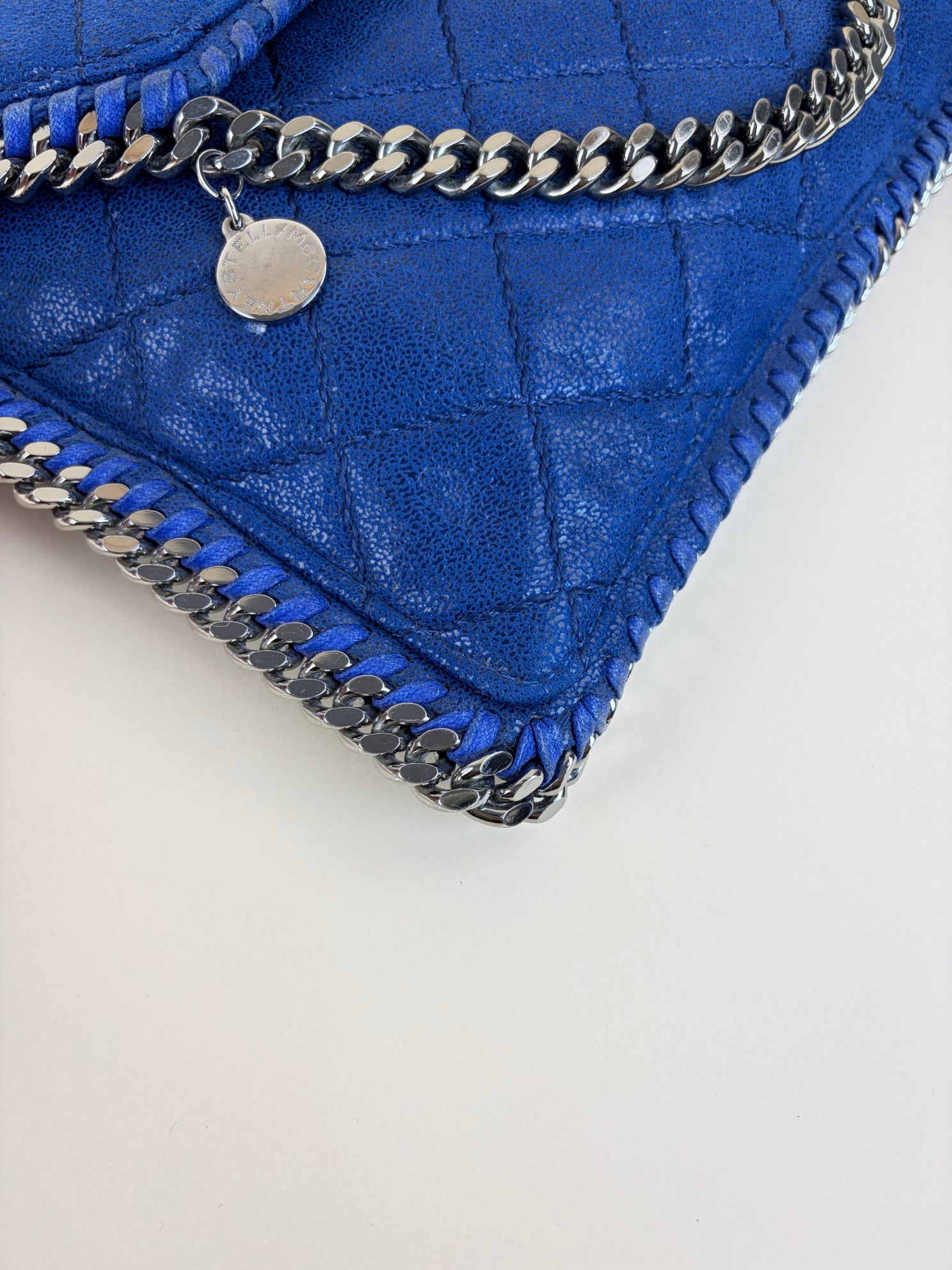 Stella McCartney blue Falabella quilted flap pouch