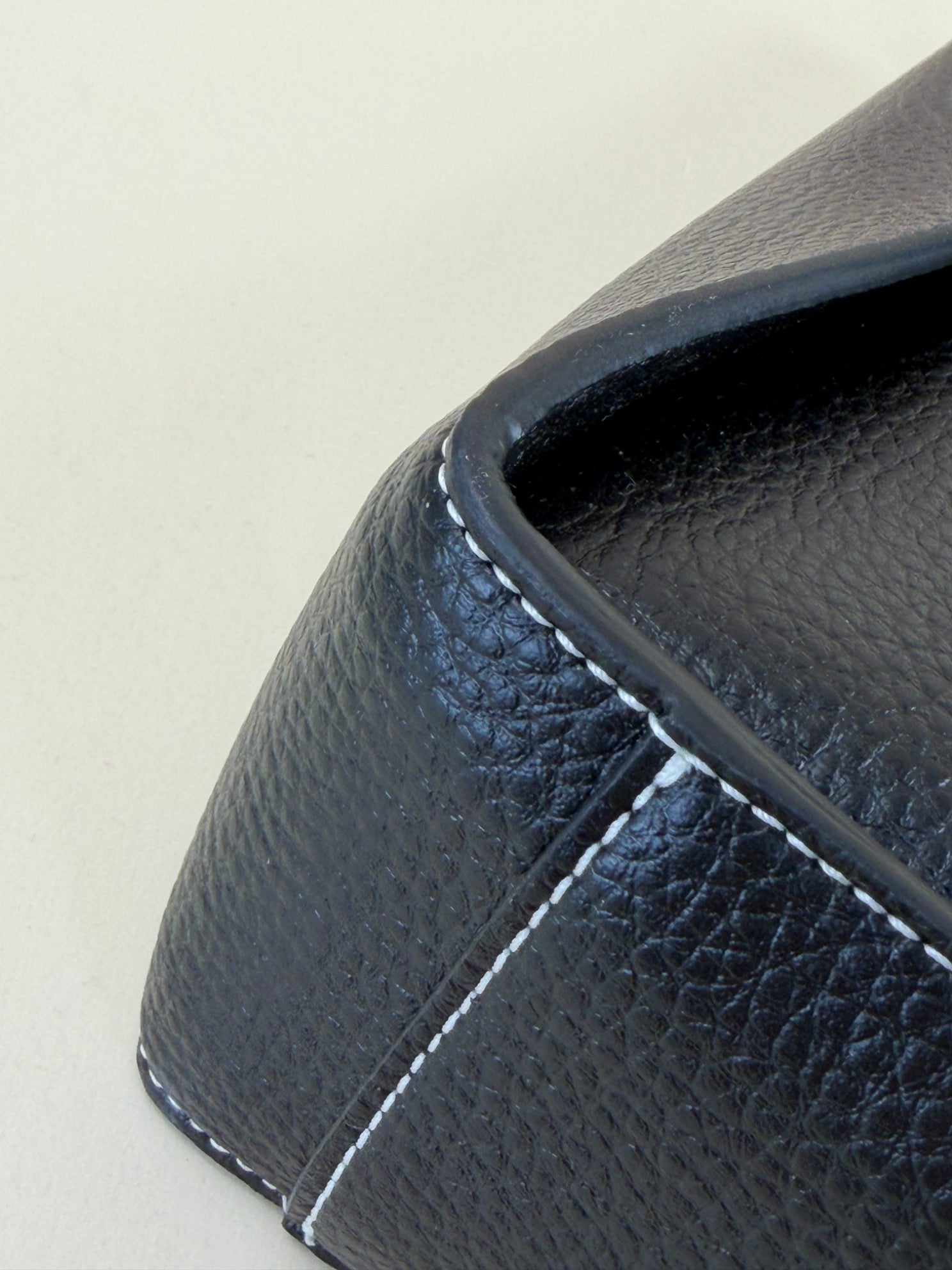 Stella McCartney black rainy leather logo square cross body bag