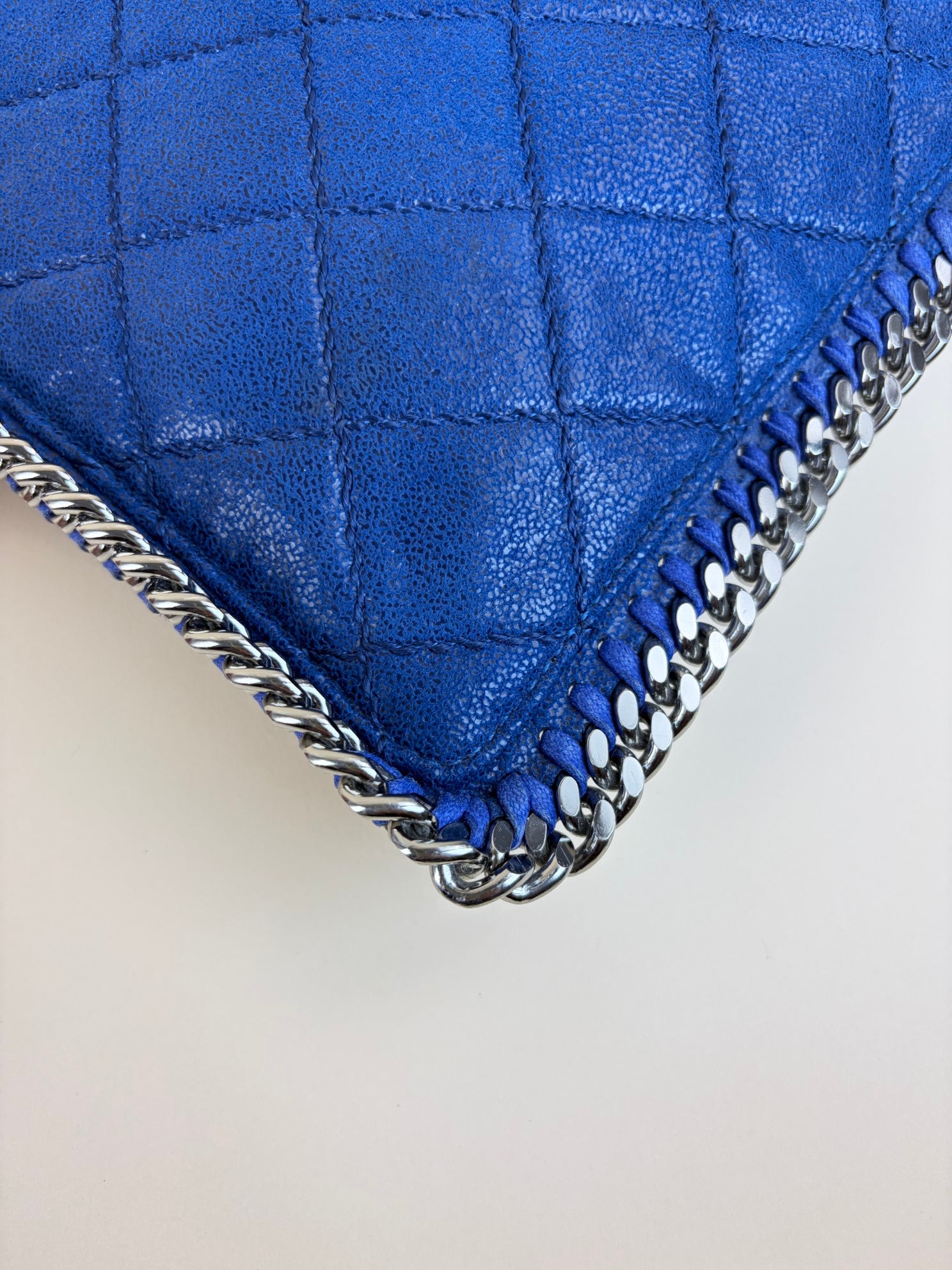 Stella McCartney blue Falabella quilted flap pouch