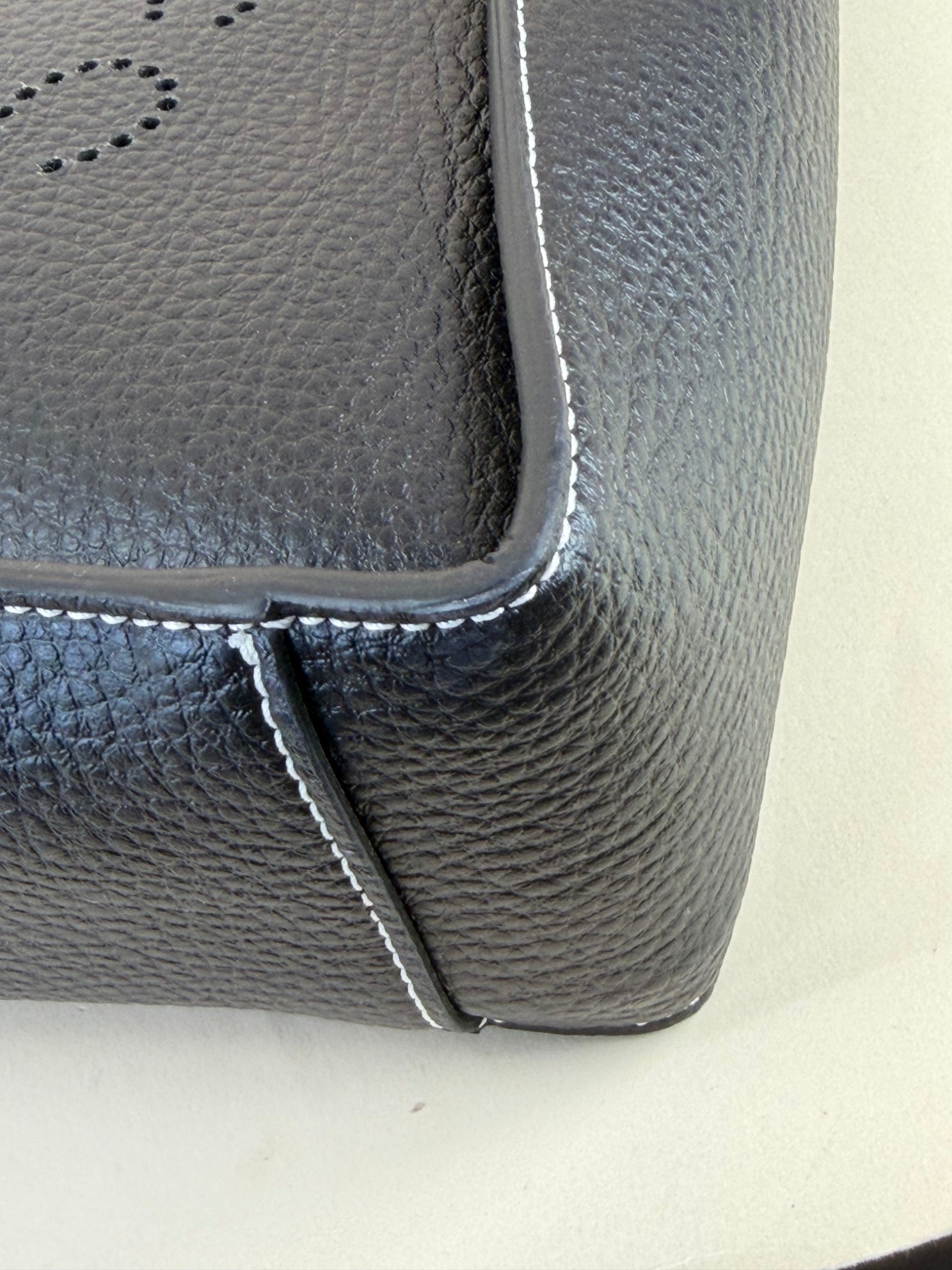 Stella McCartney black rainy leather logo square cross body bag