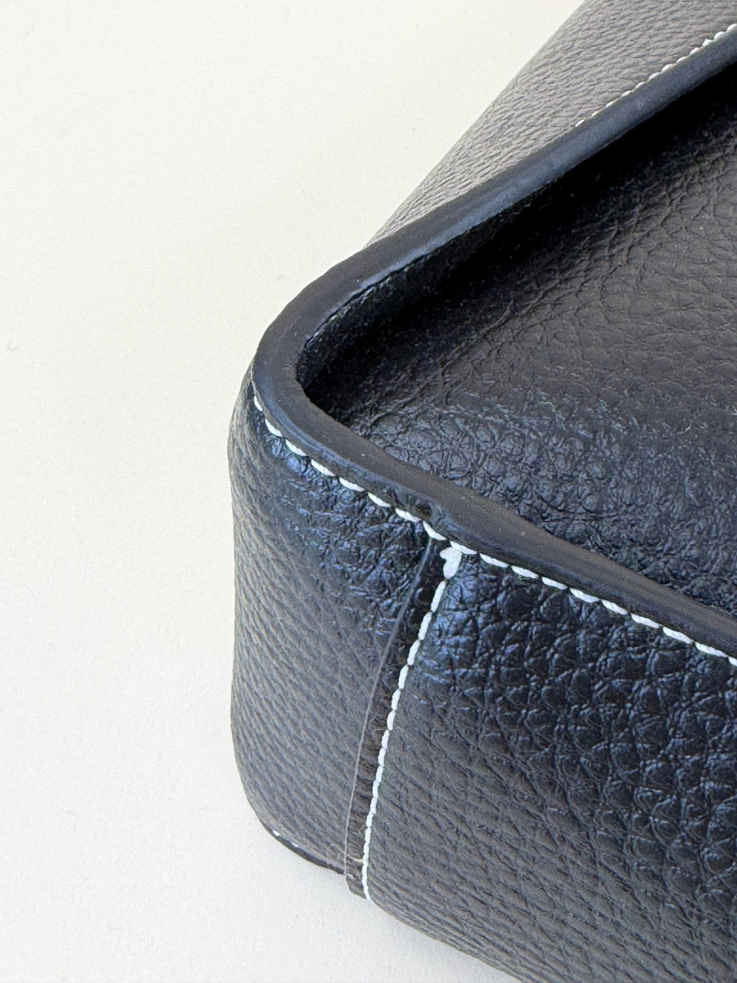 Stella McCartney black rainy leather logo square cross body bag