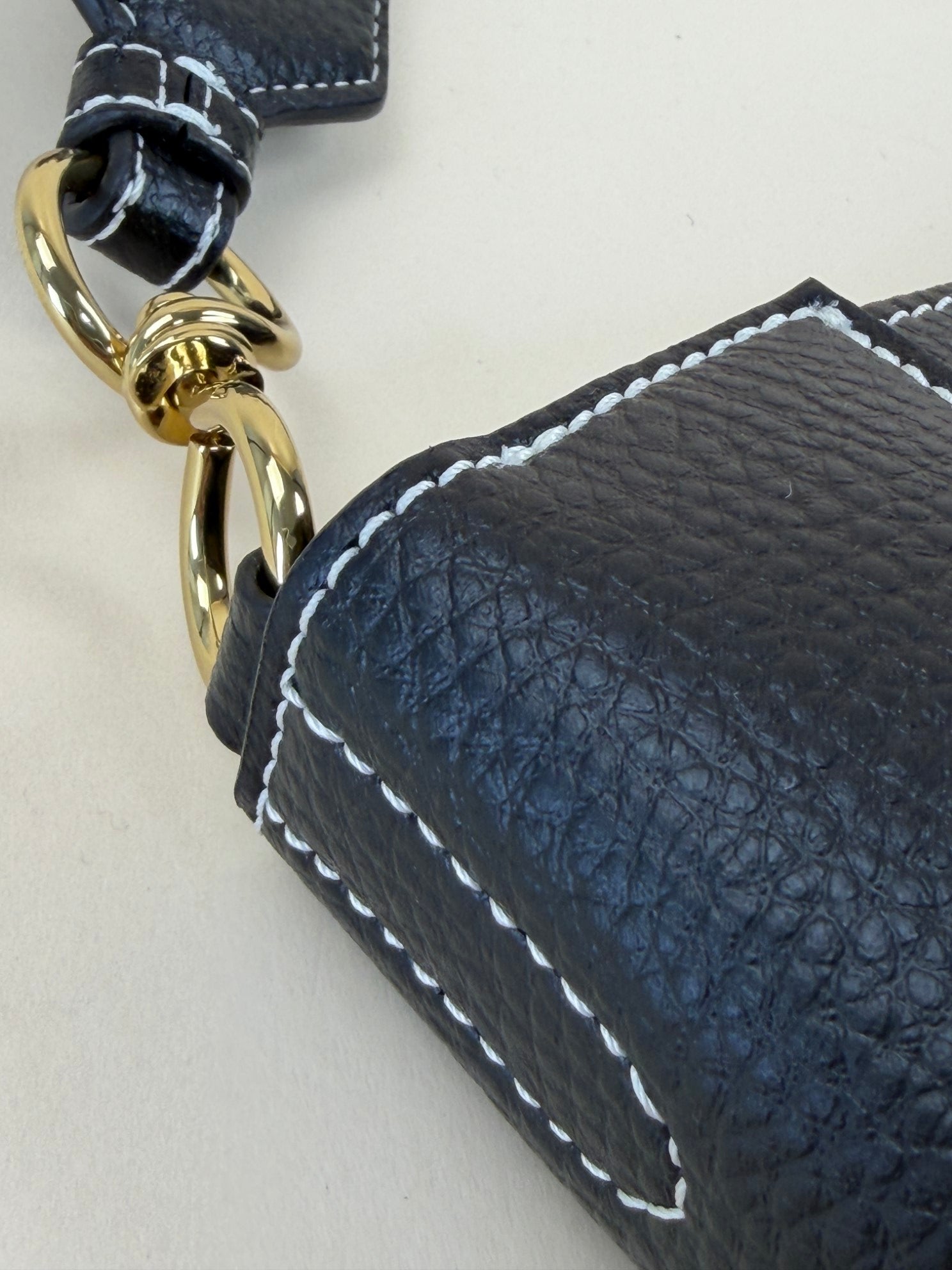 Stella McCartney black rainy leather logo square cross body bag