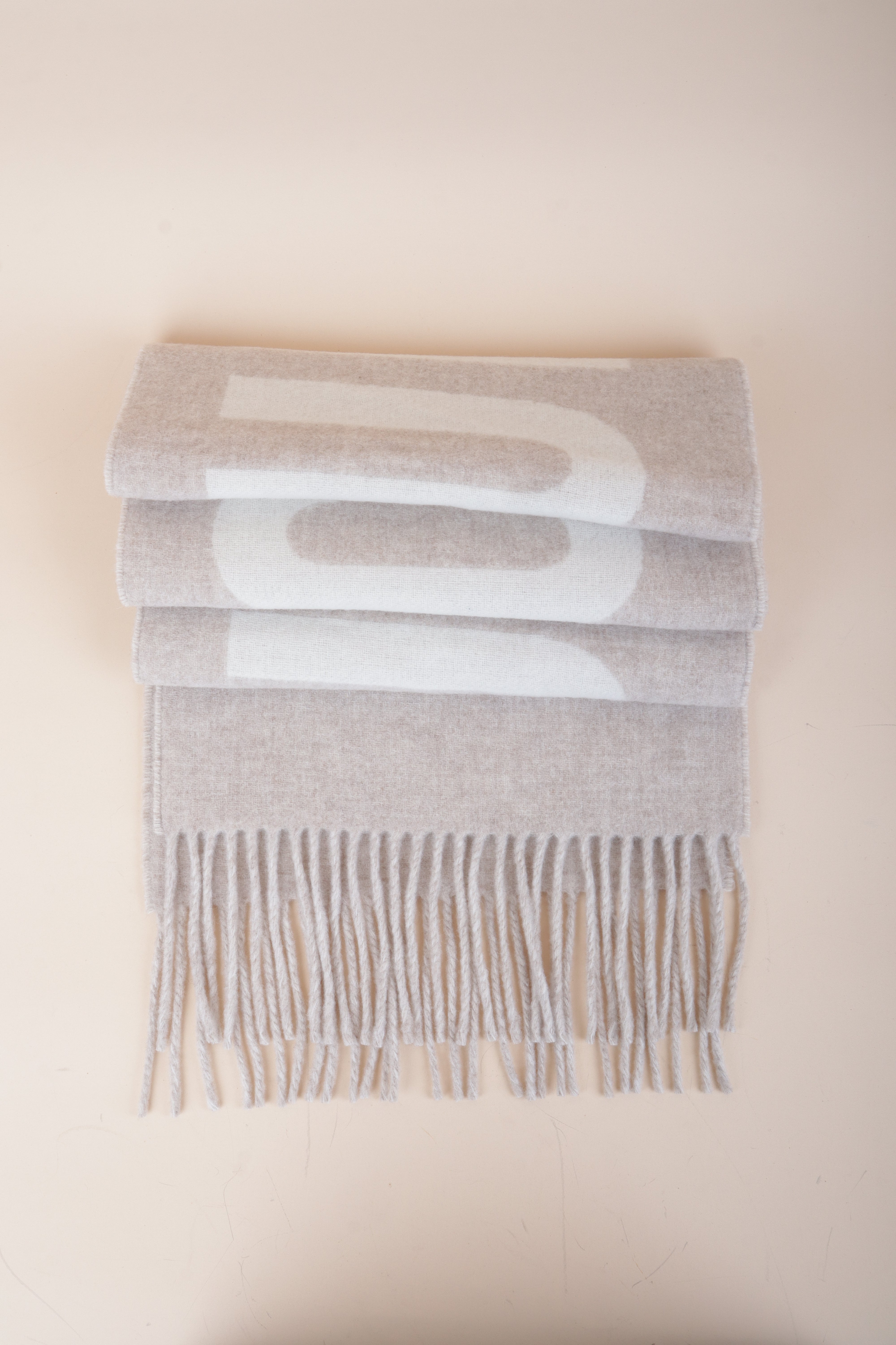 Jacquemus Bicolor Fringe Logo Wool Scarf