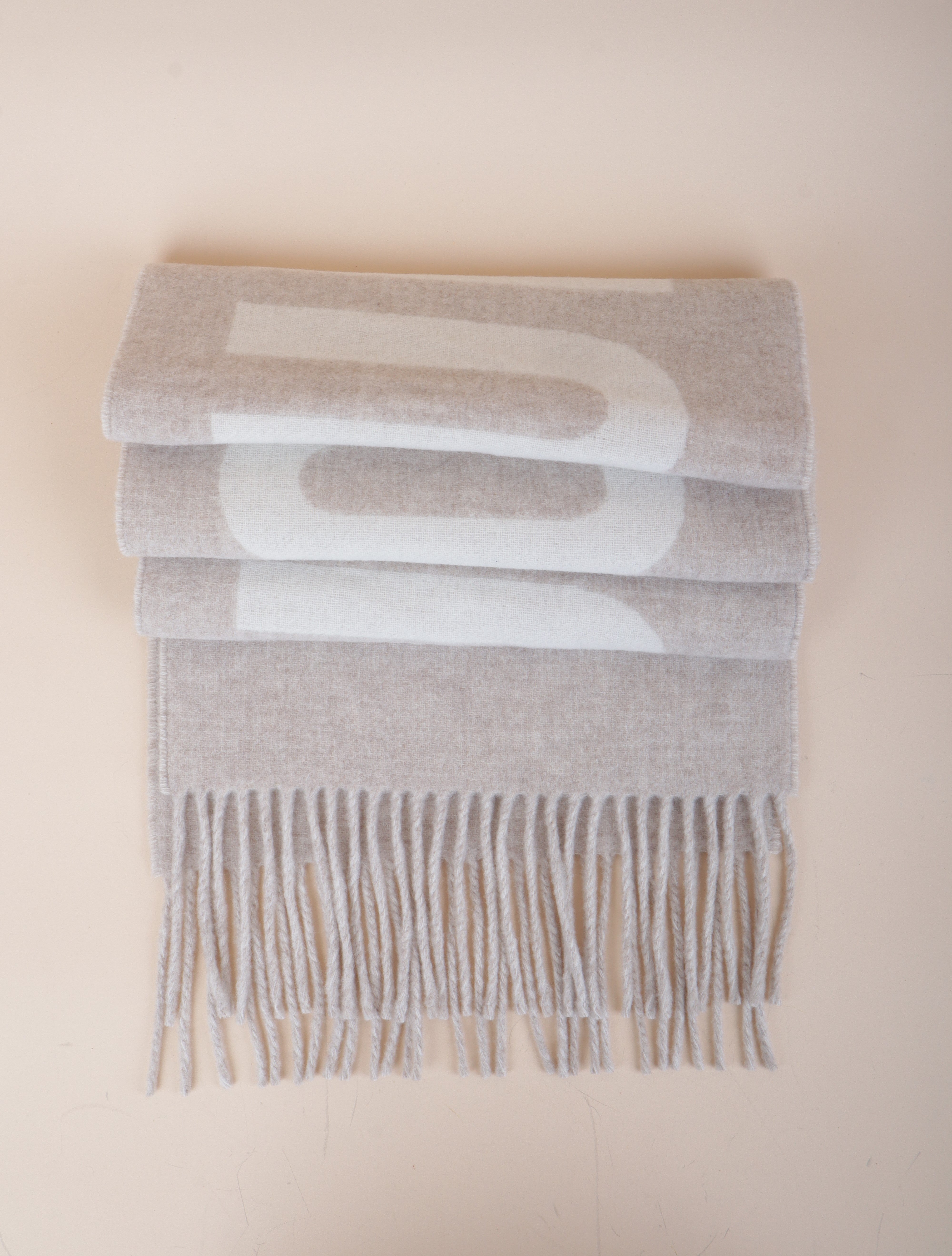 Jacquemus Bicolor Fringe Logo Wool Scarf