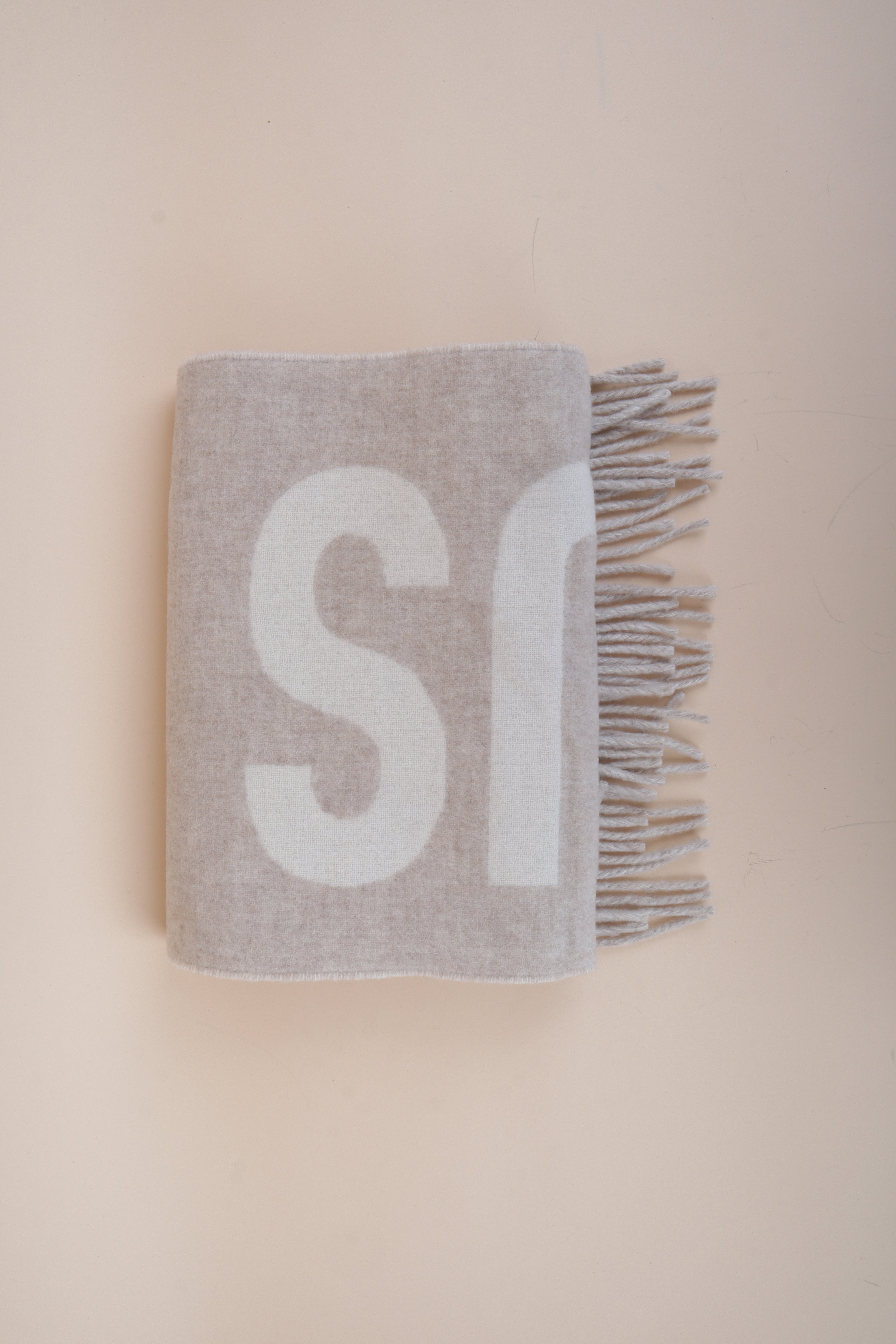 Jacquemus Bicolor Fringe Logo Wool Scarf