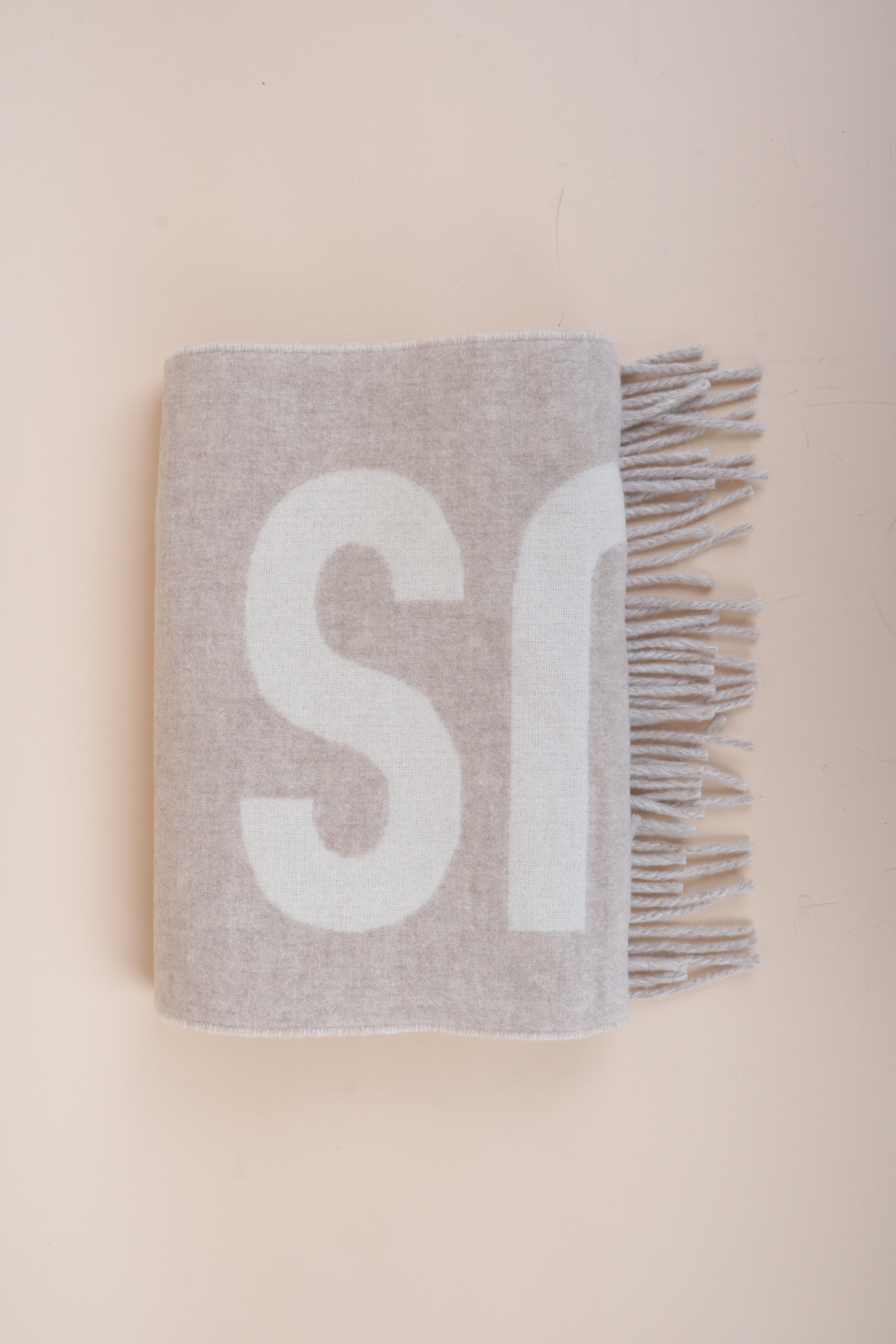 Jacquemus Bicolor Fringe Logo Wool Scarf