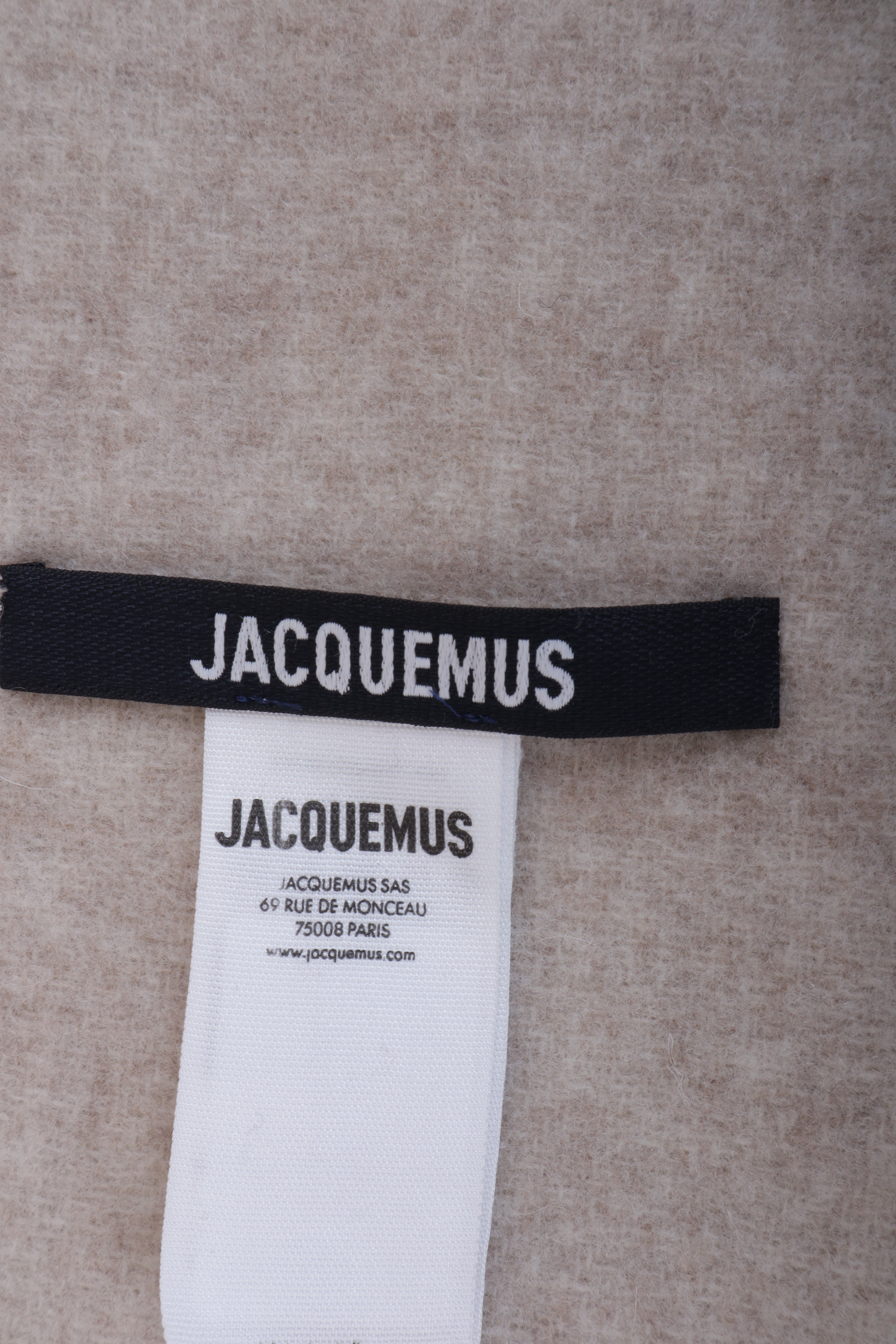 Jacquemus Bicolor Fringe Logo Wool Scarf