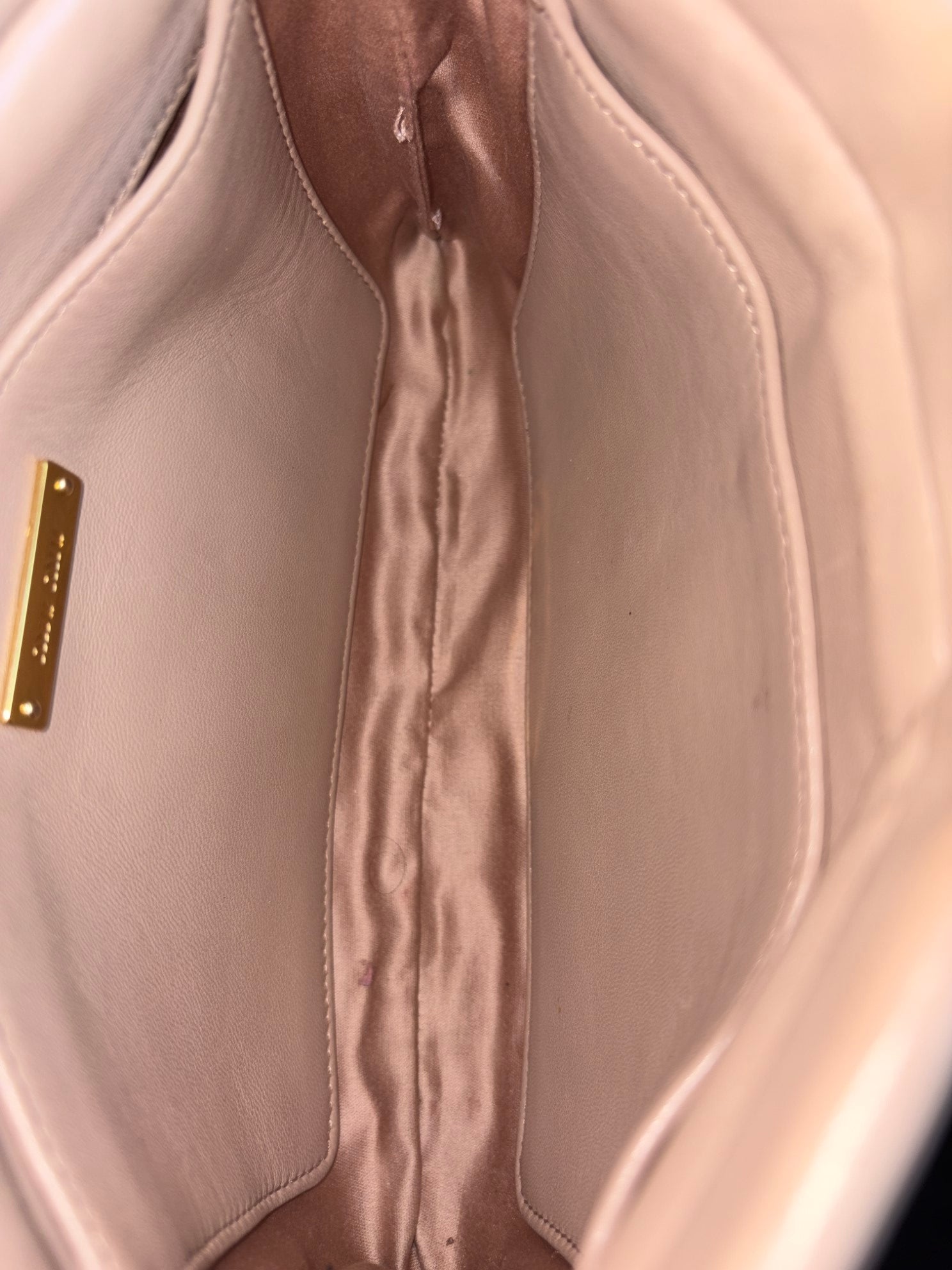 Miu Miu pink nude Matelasse Chain Clutch Bag