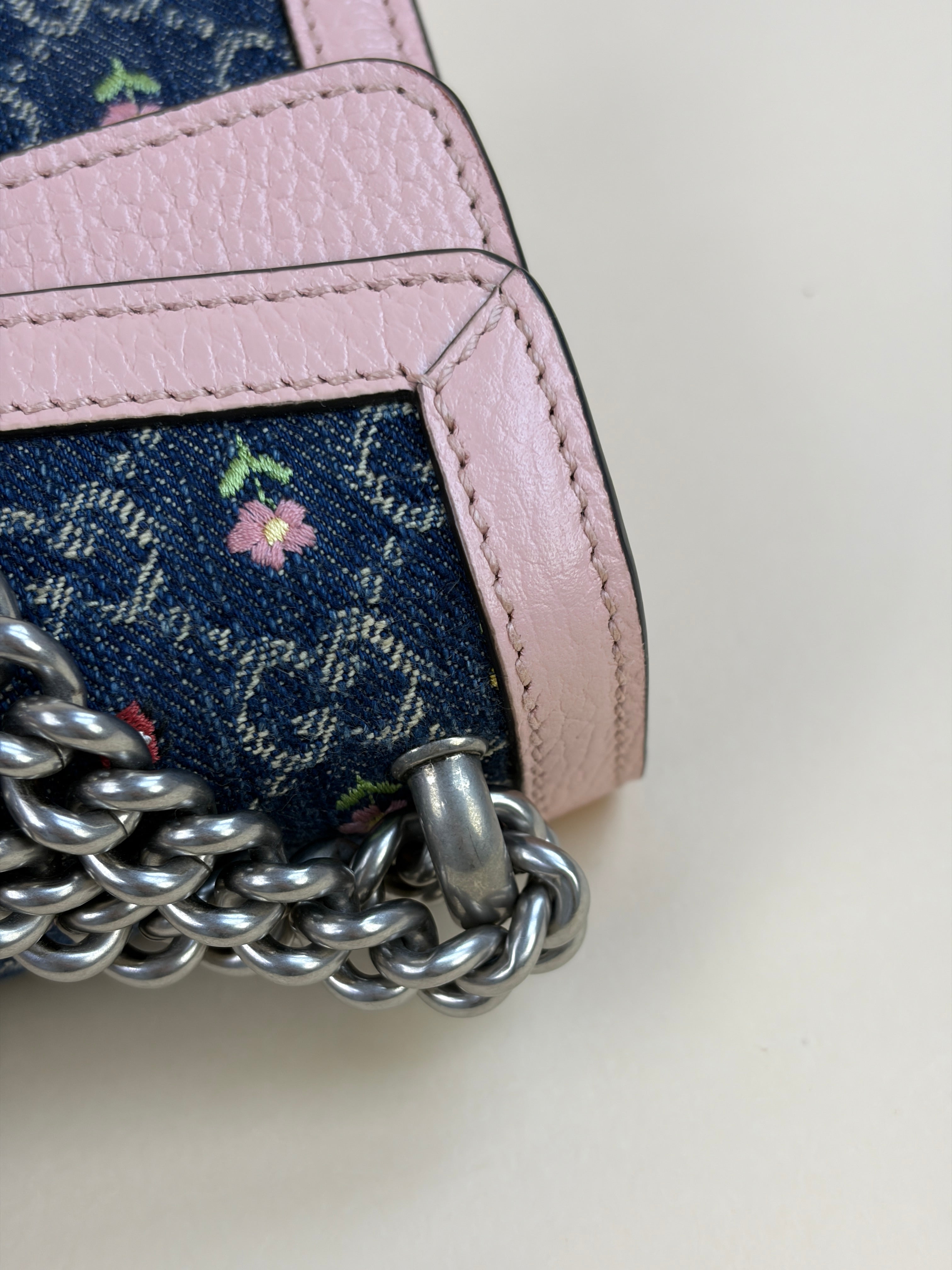 Gucci Bicolor Floral Embroidered Medium Dionysus Shoulder Bag