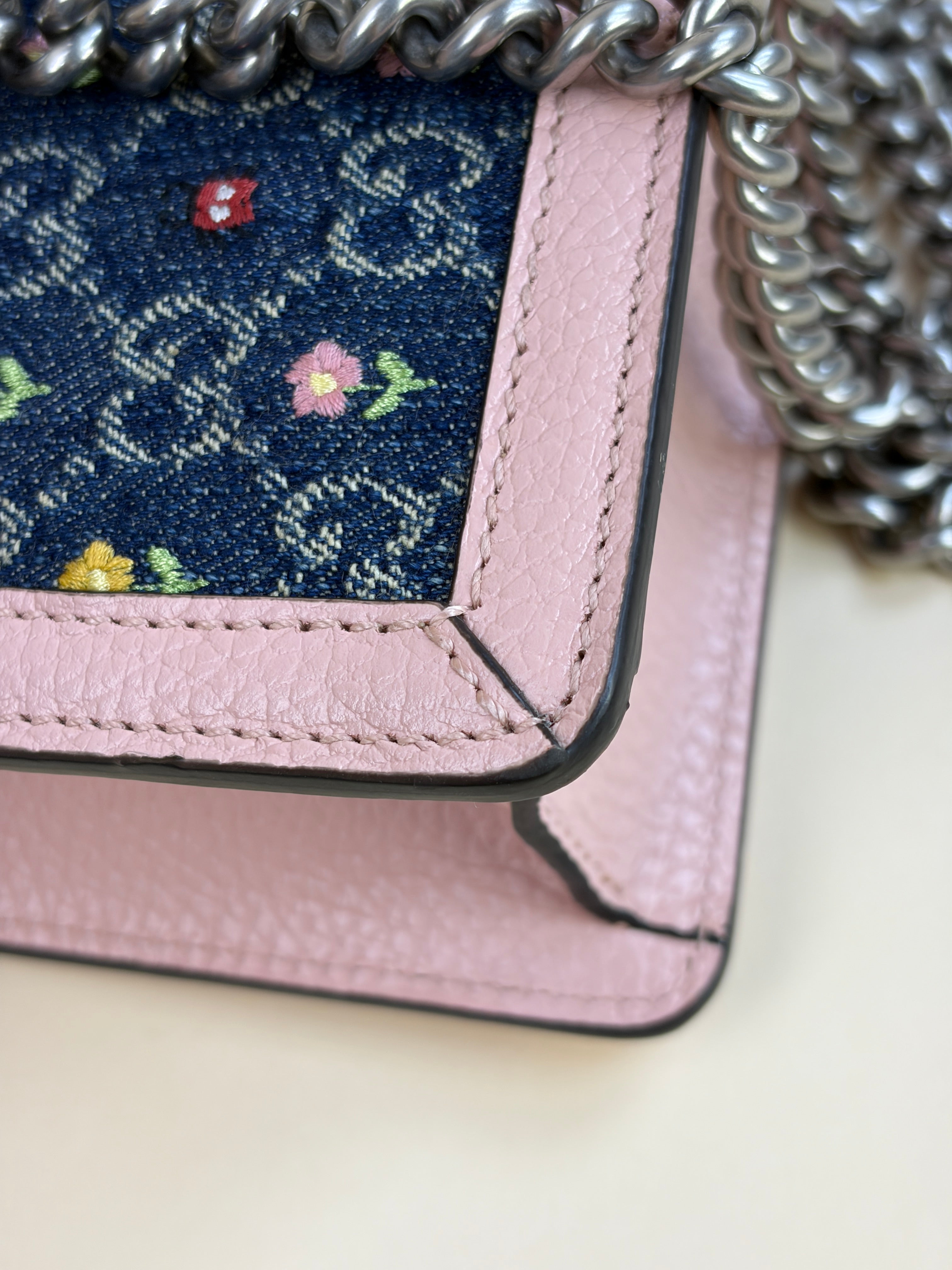 Gucci Bicolor Floral Embroidered Medium Dionysus Shoulder Bag