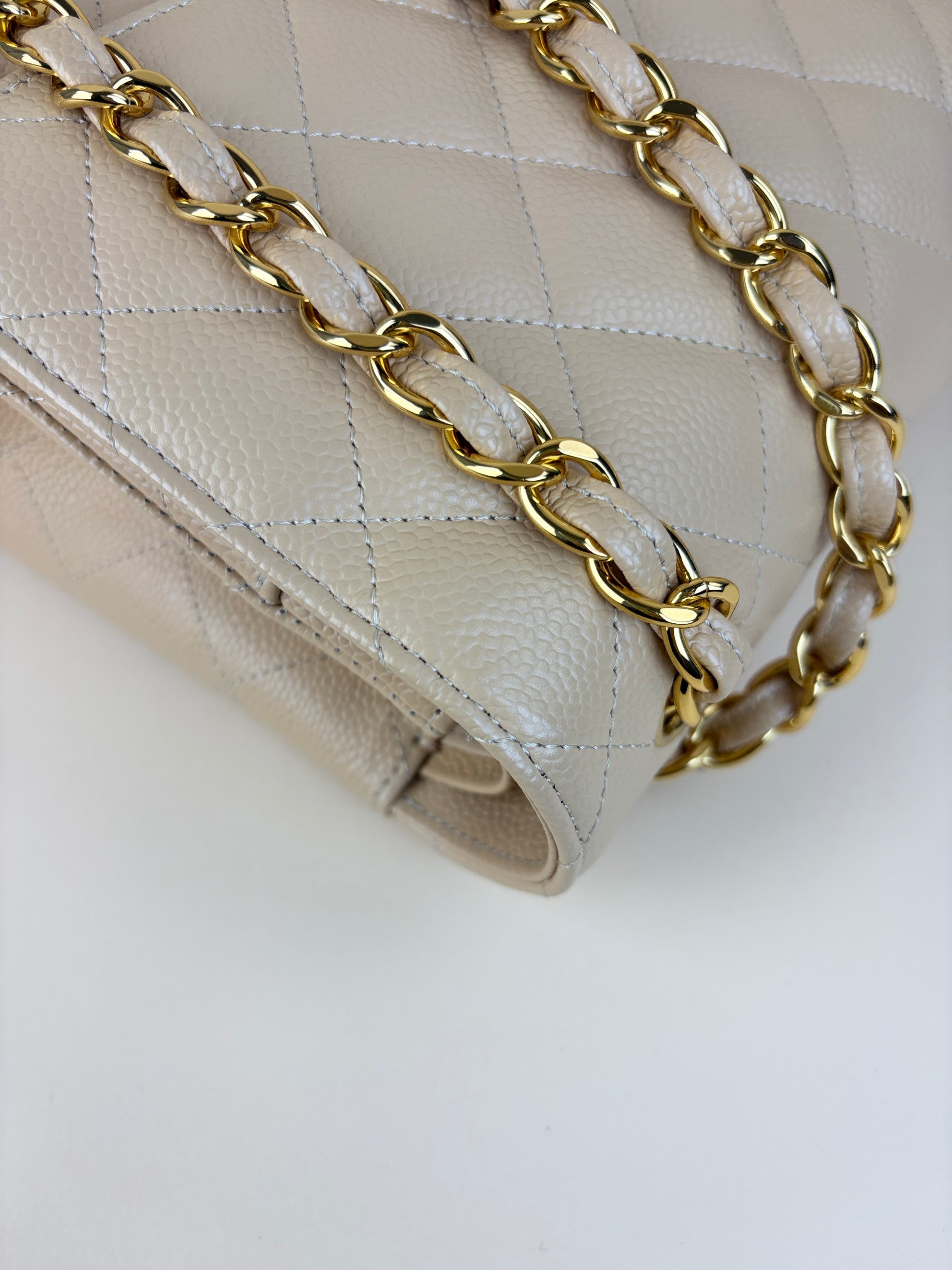 Chanel Beige Classic Double Flap jumbo Bag