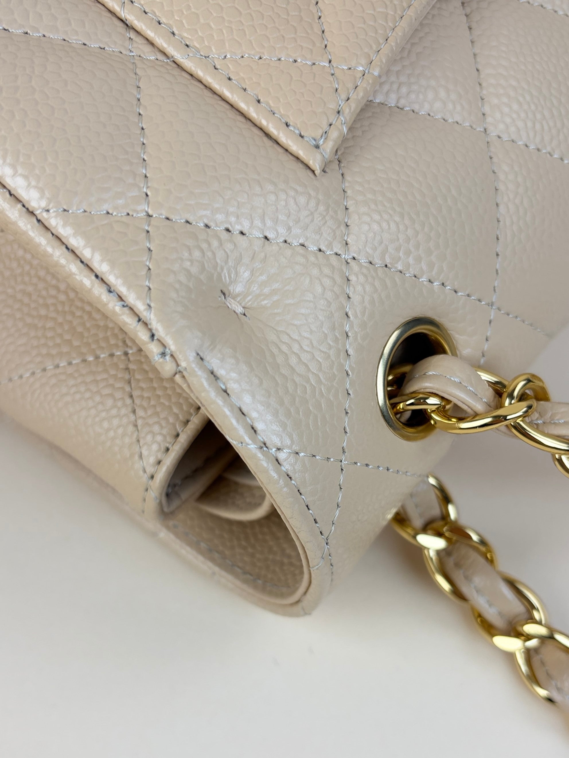 Chanel Beige Classic Double Flap jumbo Bag