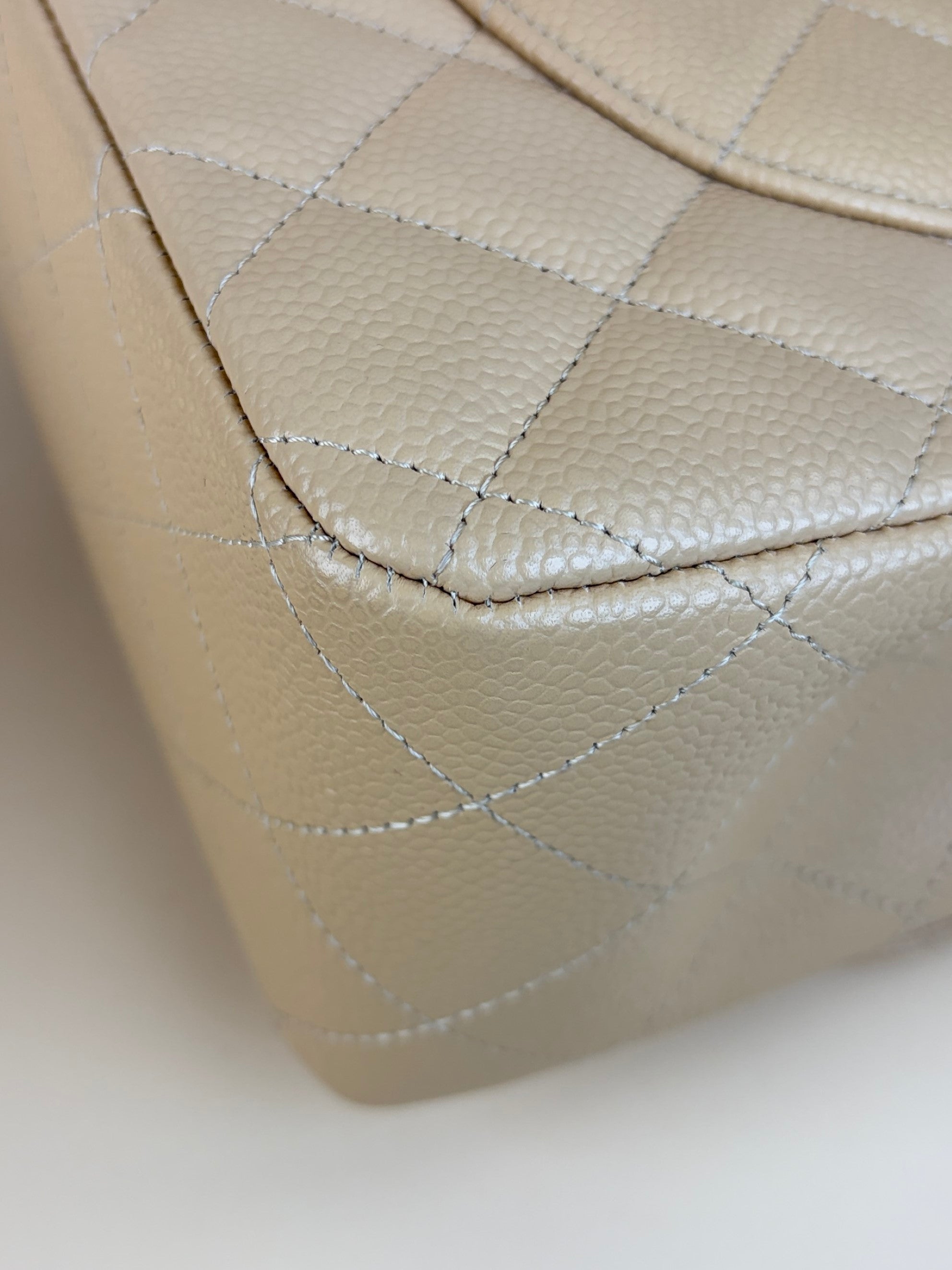 Chanel Beige Classic Double Flap jumbo Bag