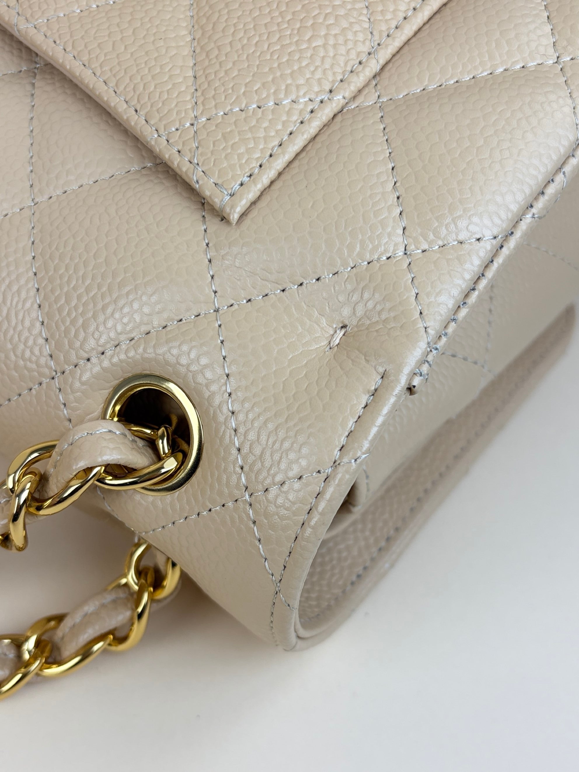 Chanel Beige Classic Double Flap jumbo Bag