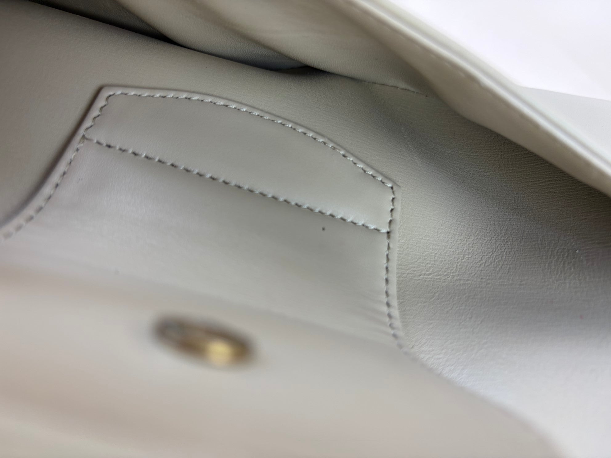 DIOR beige calfskin Dior double medium chain bag
