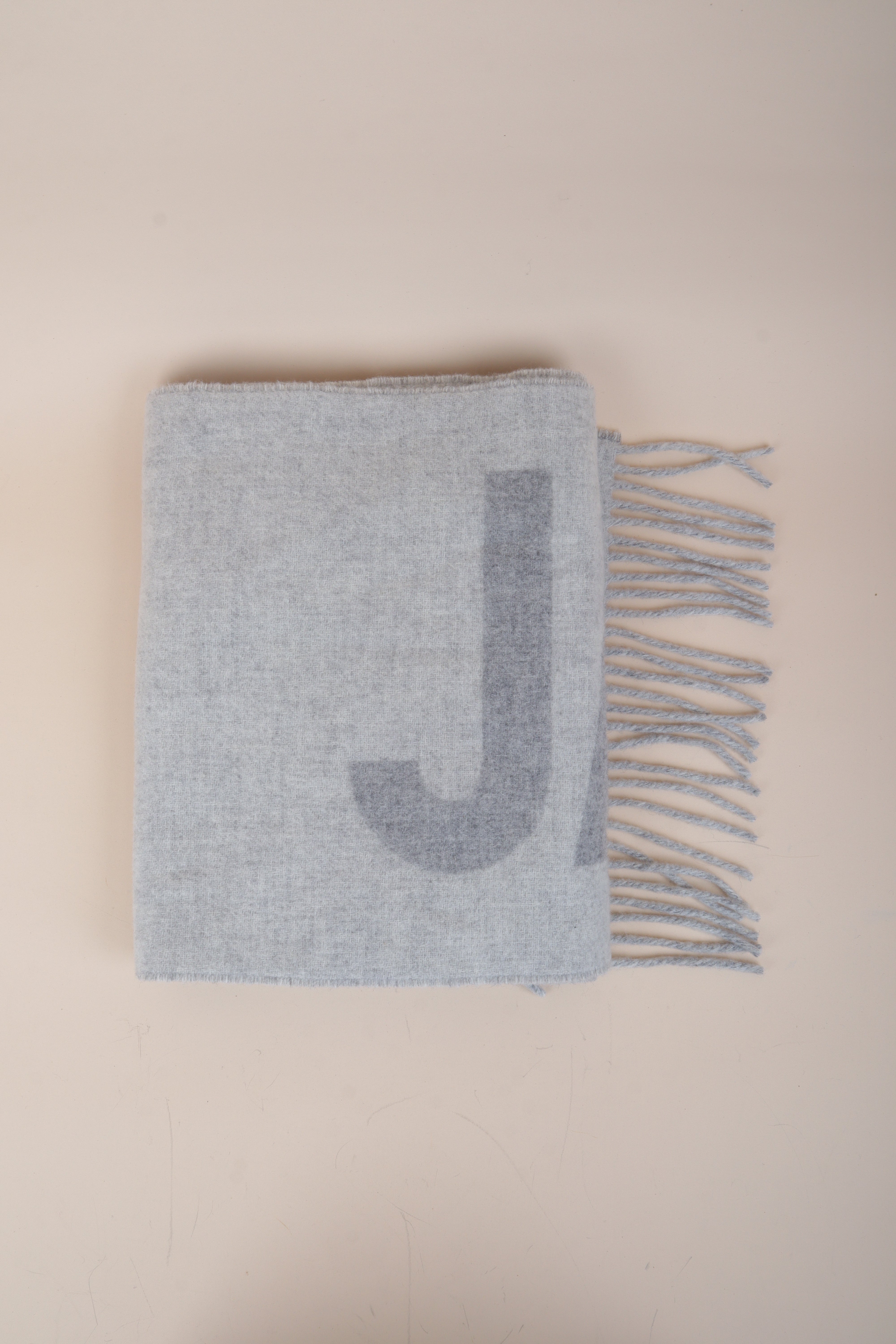Jacquemus Grey Fringe Wool Scarf