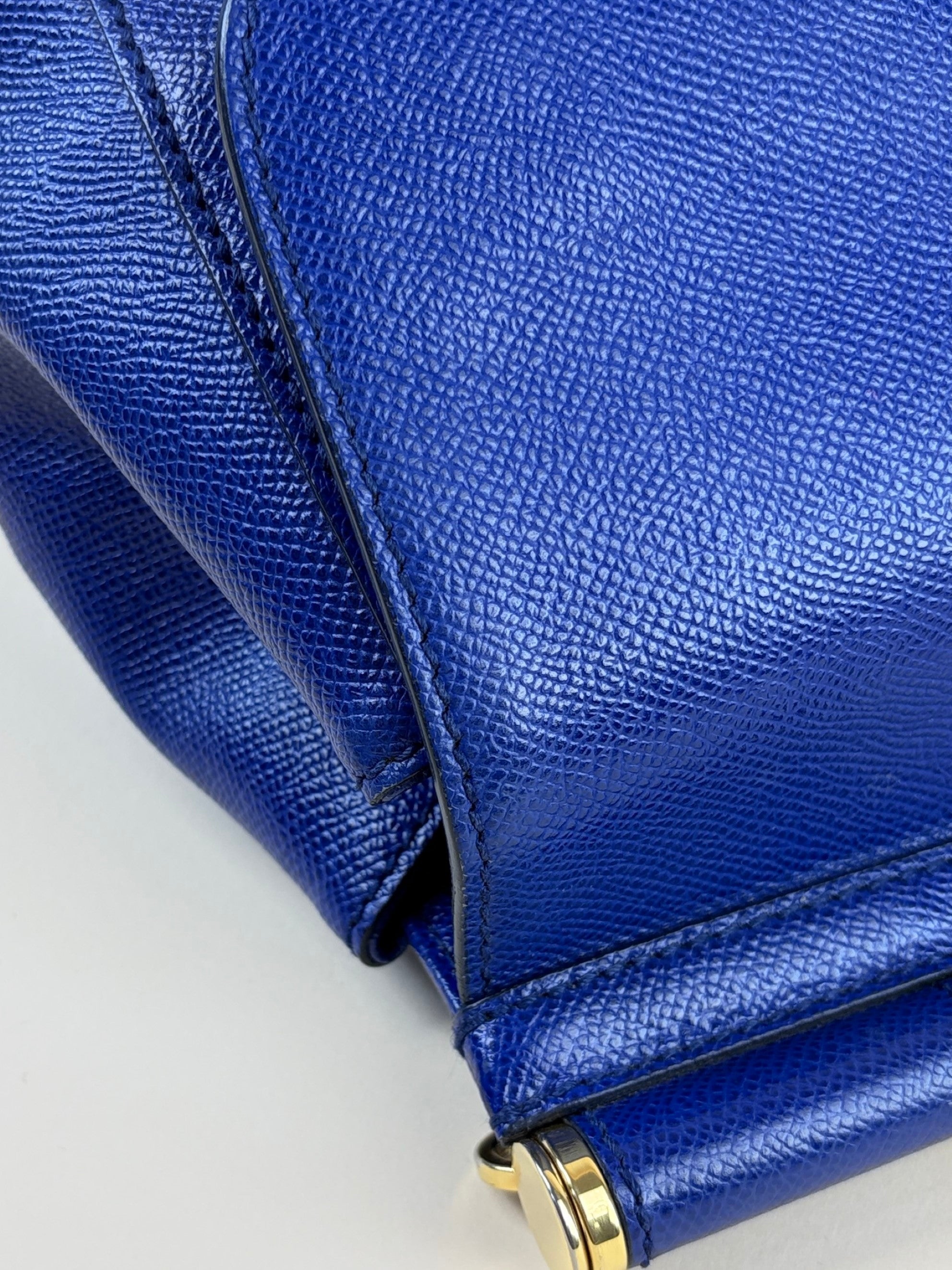 Dolce & Gabbana Blue Dauphine Large Sicily Handbag with Strap