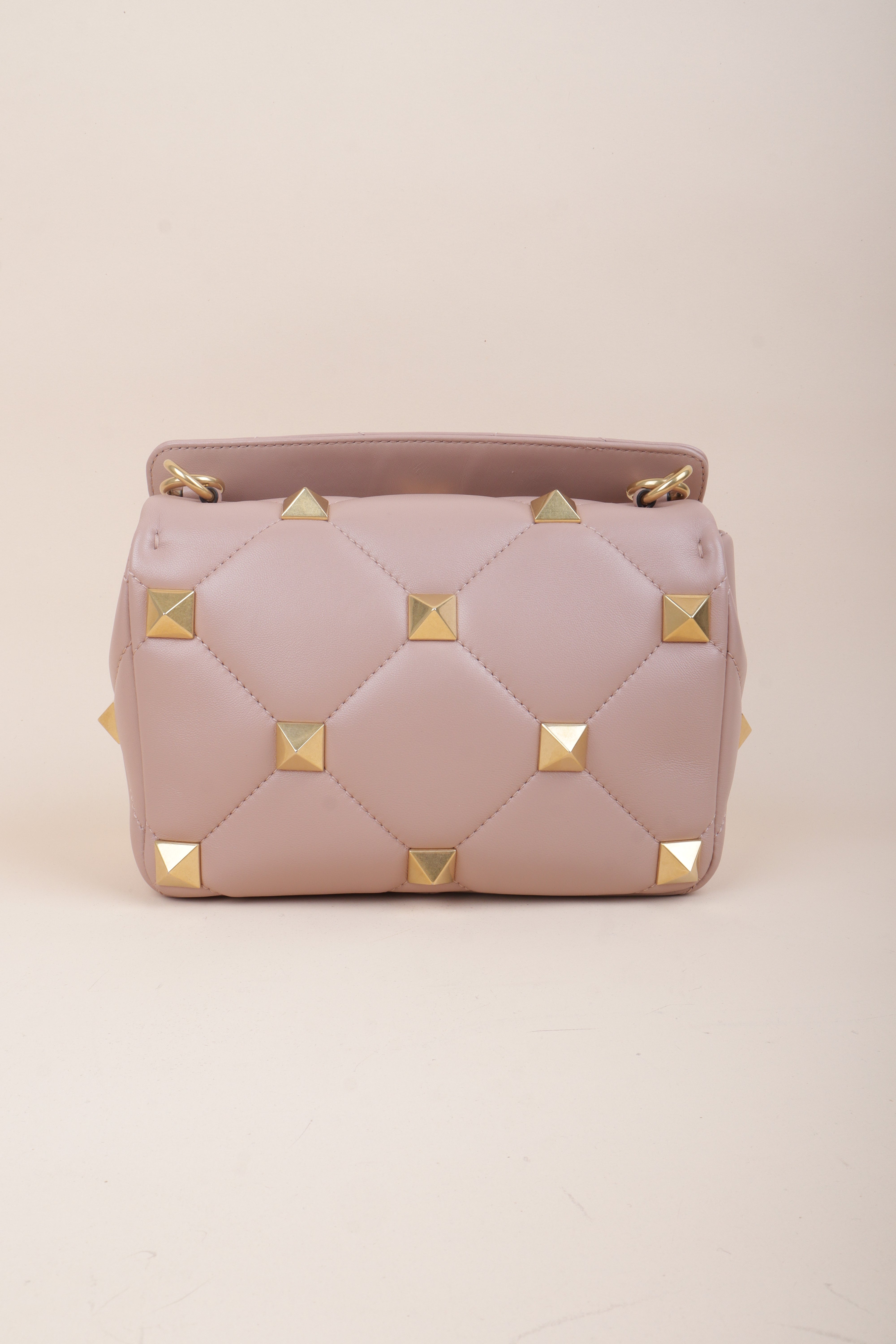 Valentino Rose Roman Stud Medium Shoulder Bag with Chain