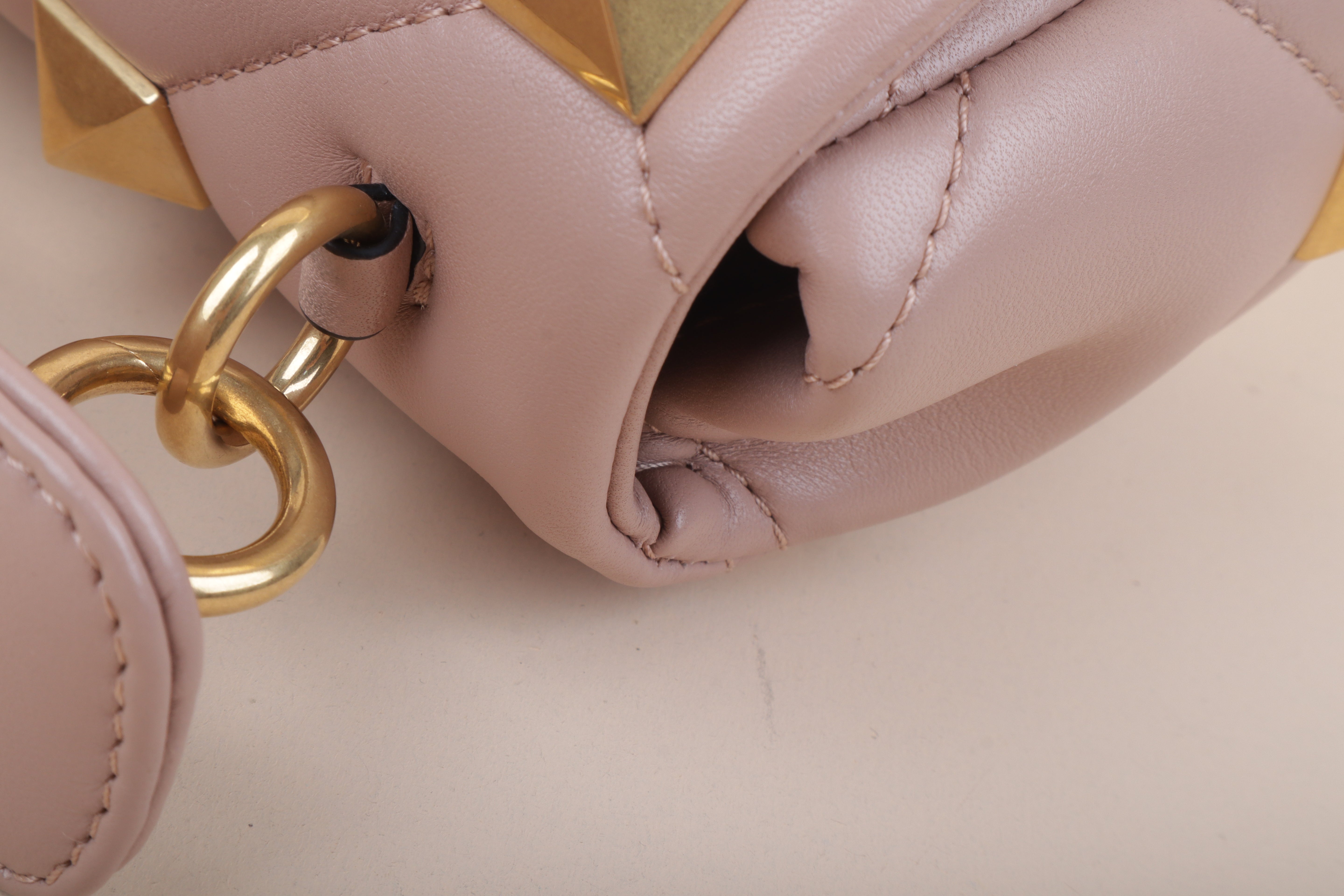 Valentino Rose Roman Stud Medium Shoulder Bag with Chain