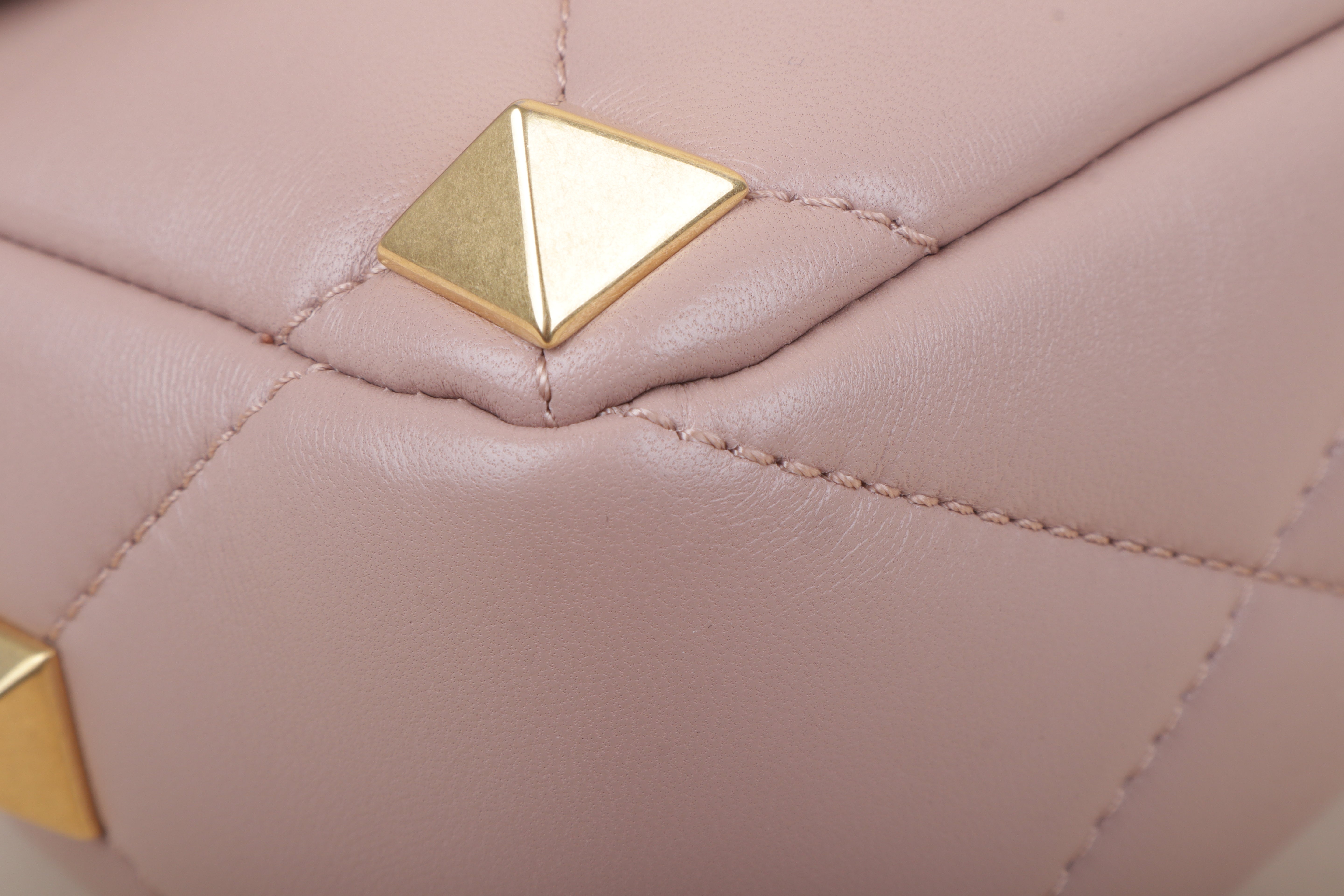 Valentino Rose Roman Stud Medium Shoulder Bag with Chain