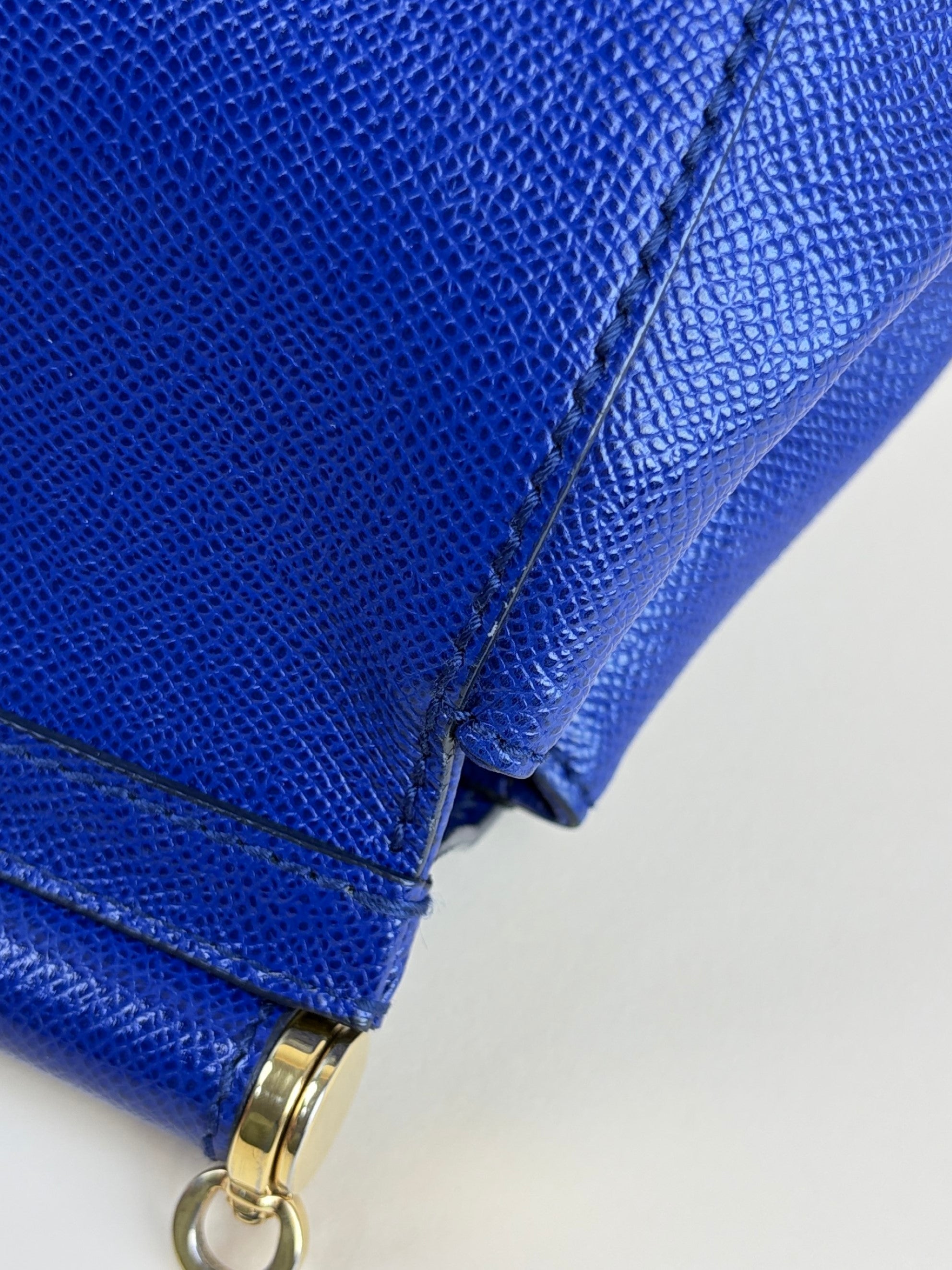 Dolce & Gabbana Blue Dauphine Large Sicily Handbag with Strap