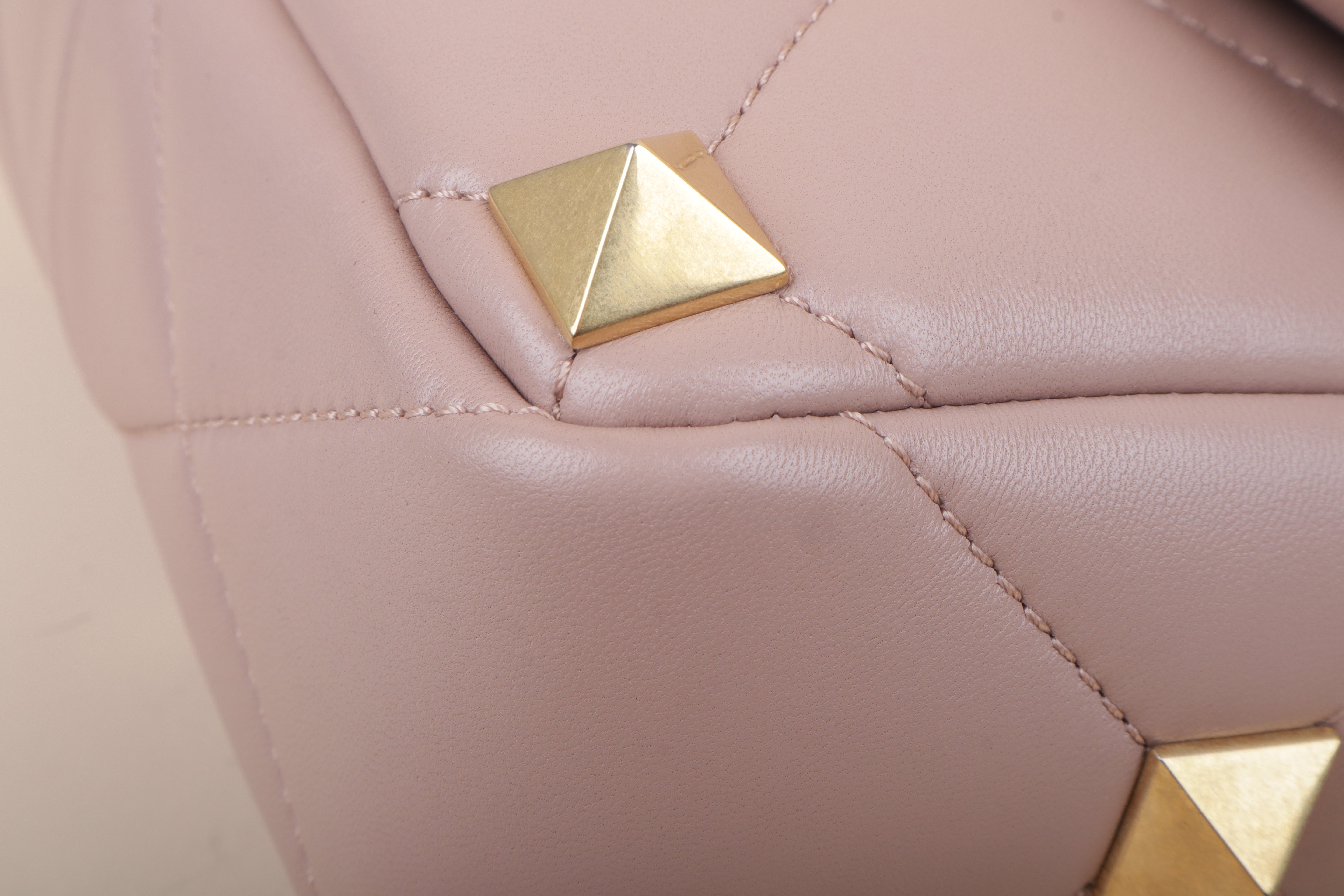Valentino Rose Roman Stud Medium Shoulder Bag with Chain