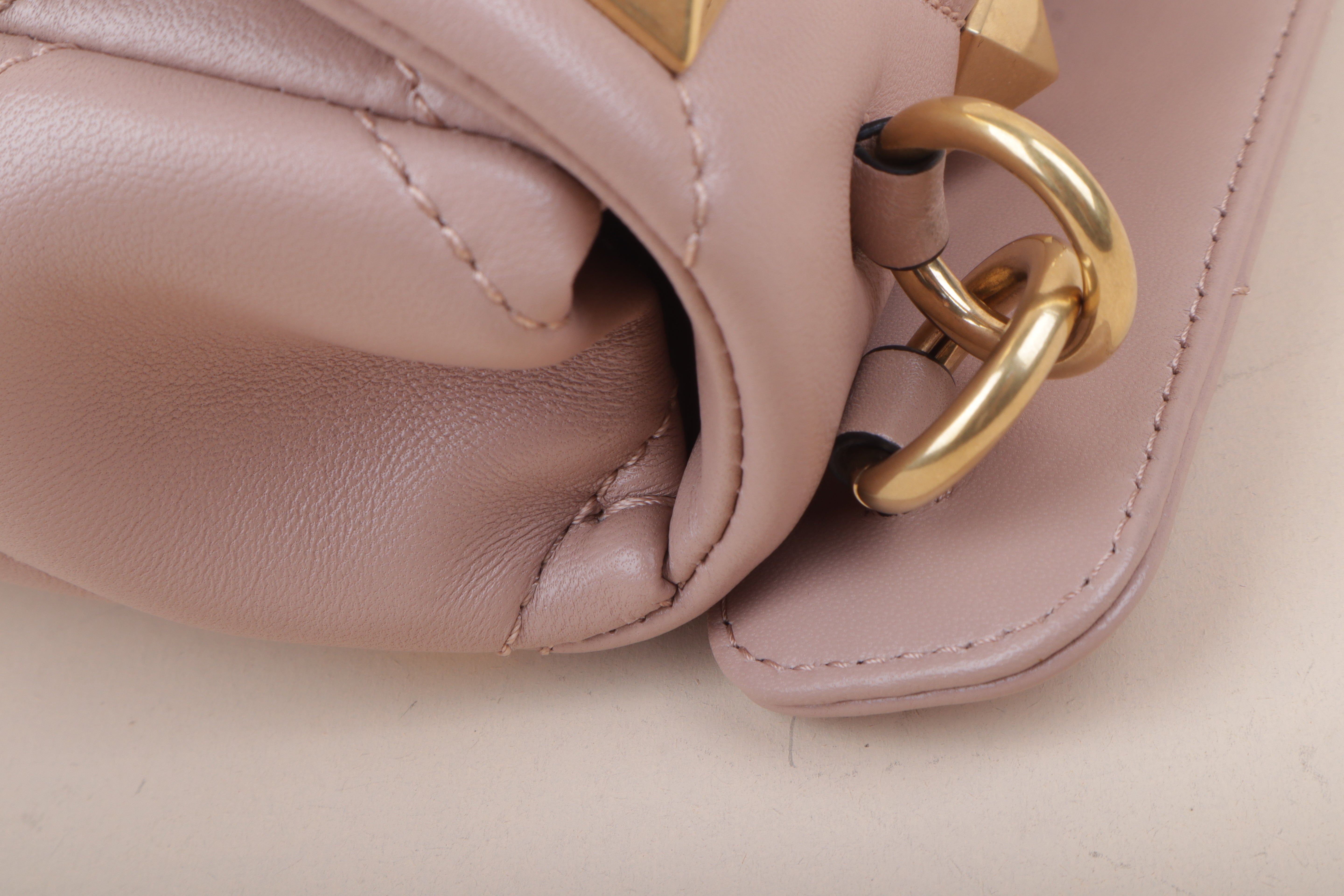 Valentino Rose Roman Stud Medium Shoulder Bag with Chain