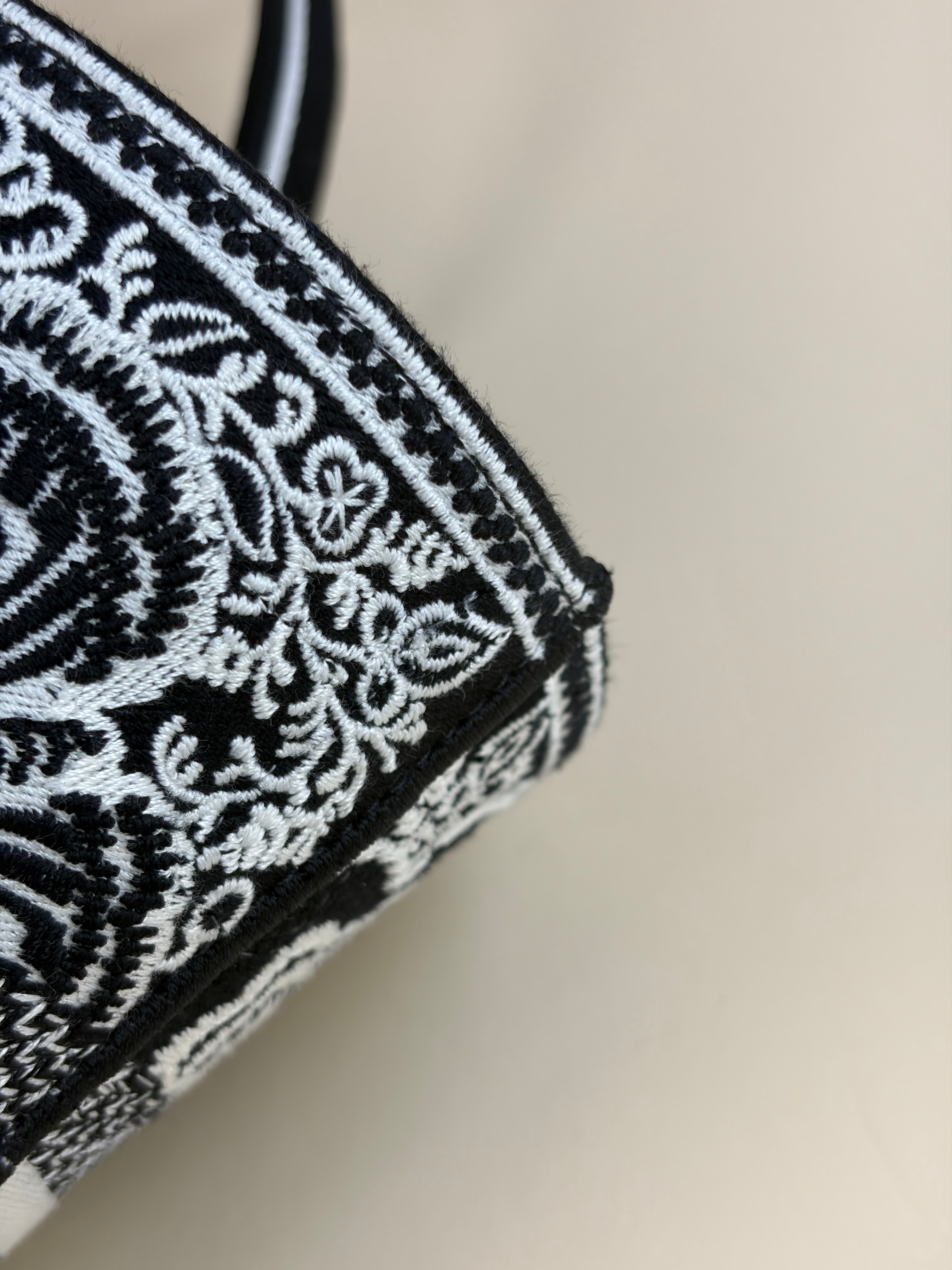 Christian Dior Bicolor Embroidered Butterfly Bandana Print Hat Basket Bag