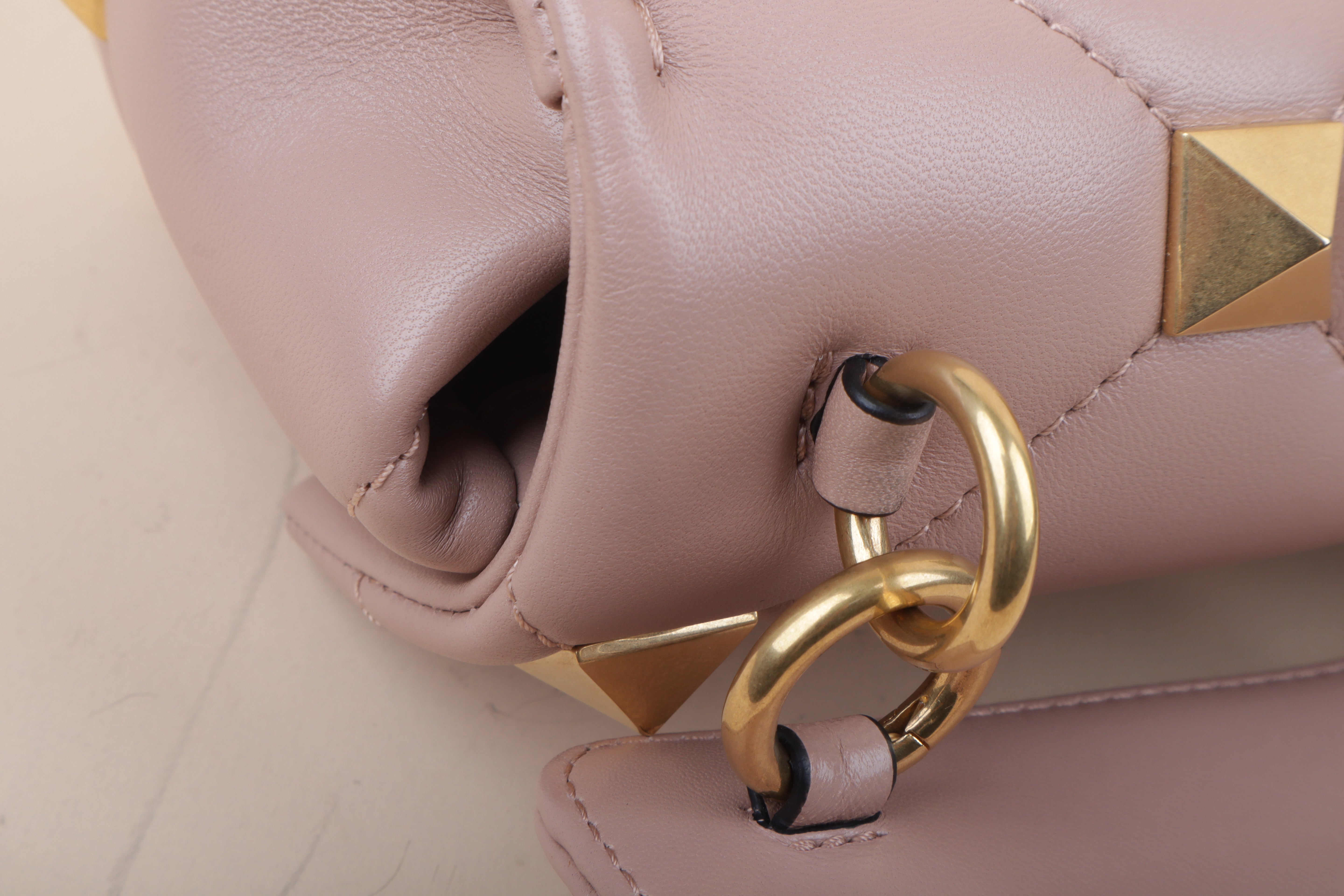 Valentino Rose Roman Stud Medium Shoulder Bag with Chain