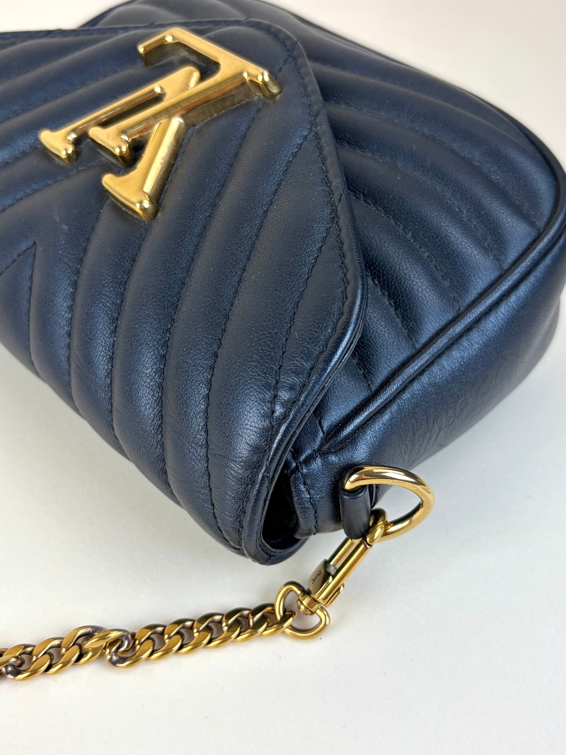 louis Vuitton black calfskin new wave multi pochette bag