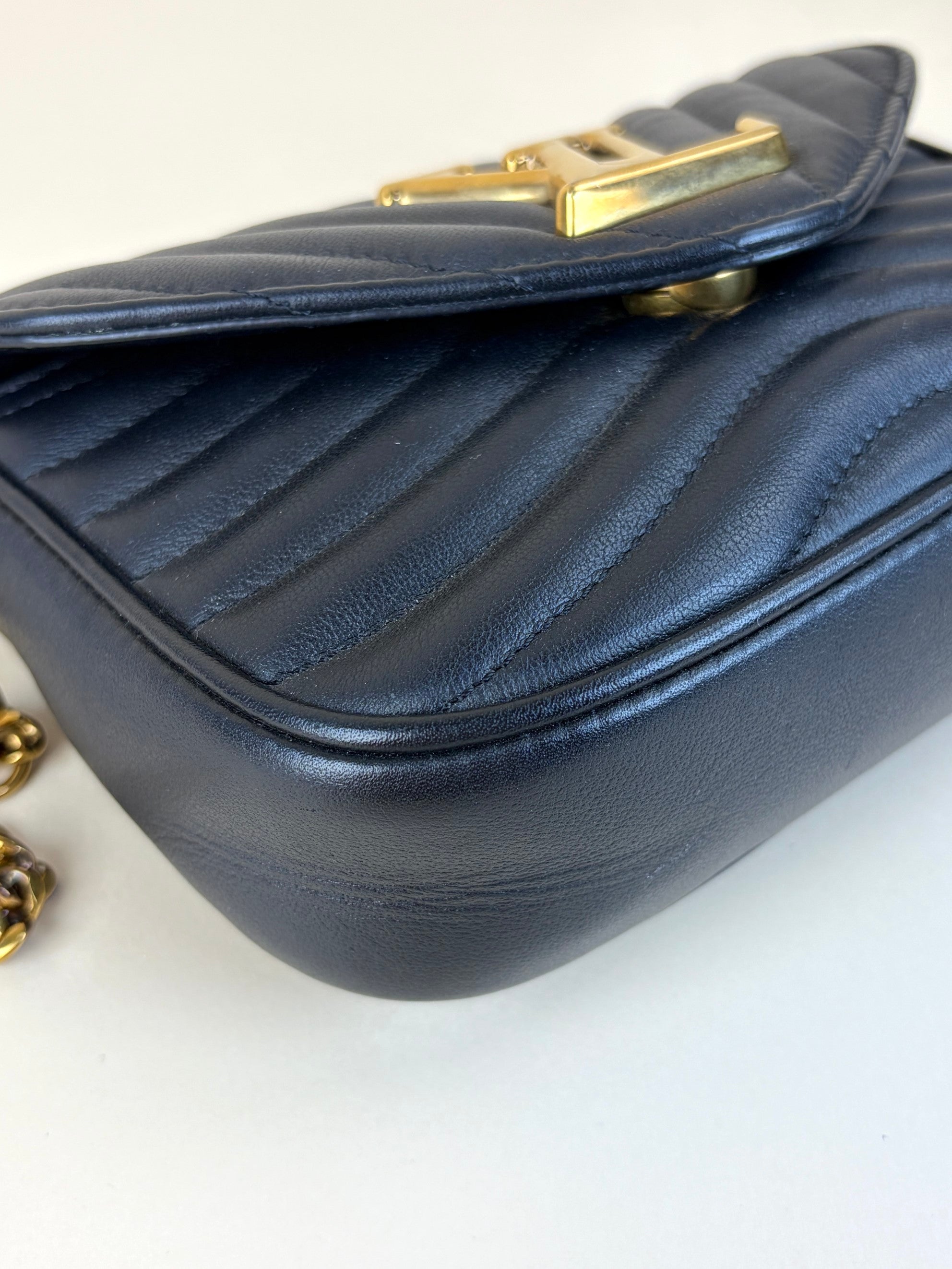 louis Vuitton black calfskin new wave multi pochette bag