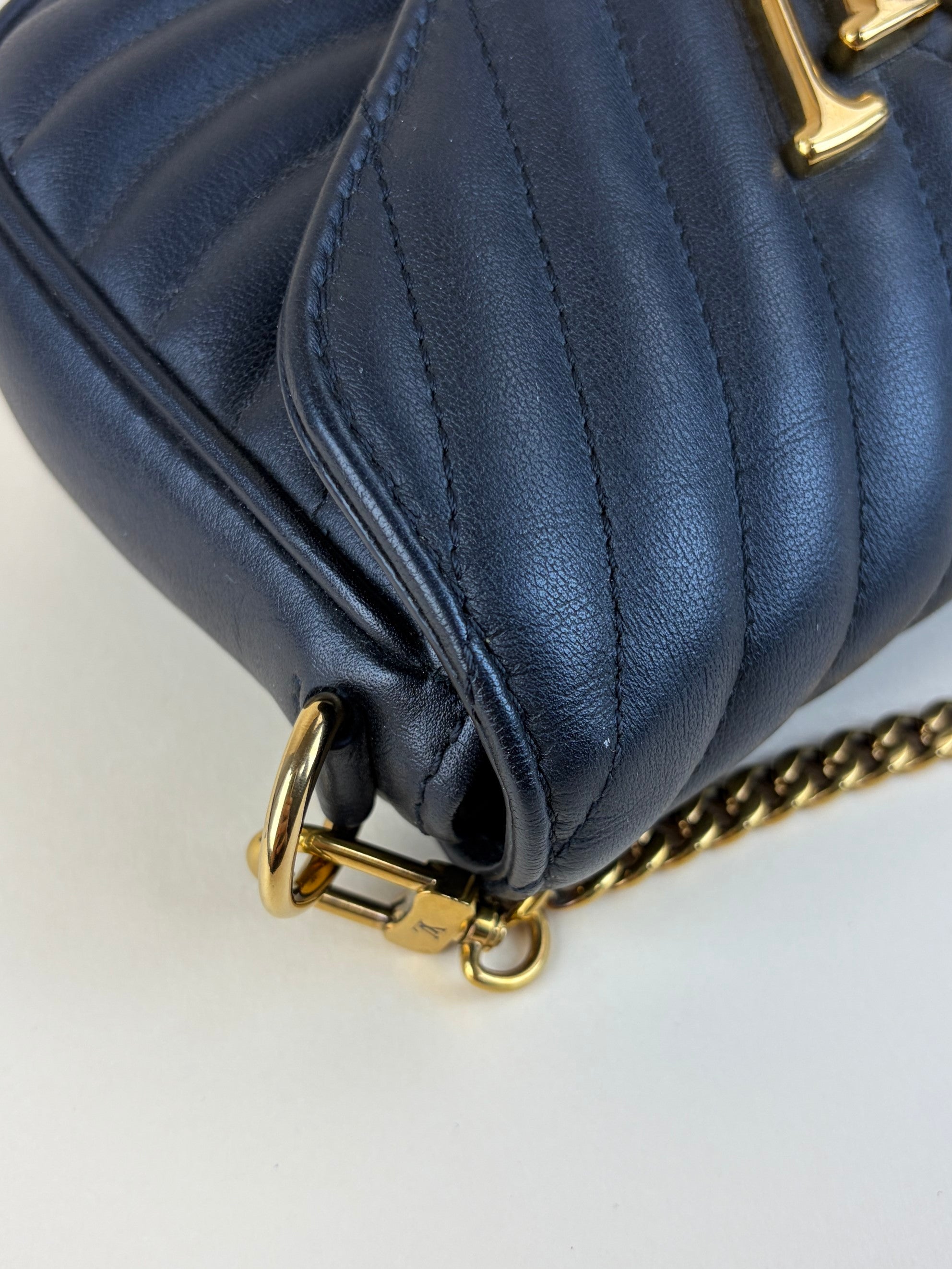 louis Vuitton black calfskin new wave multi pochette bag