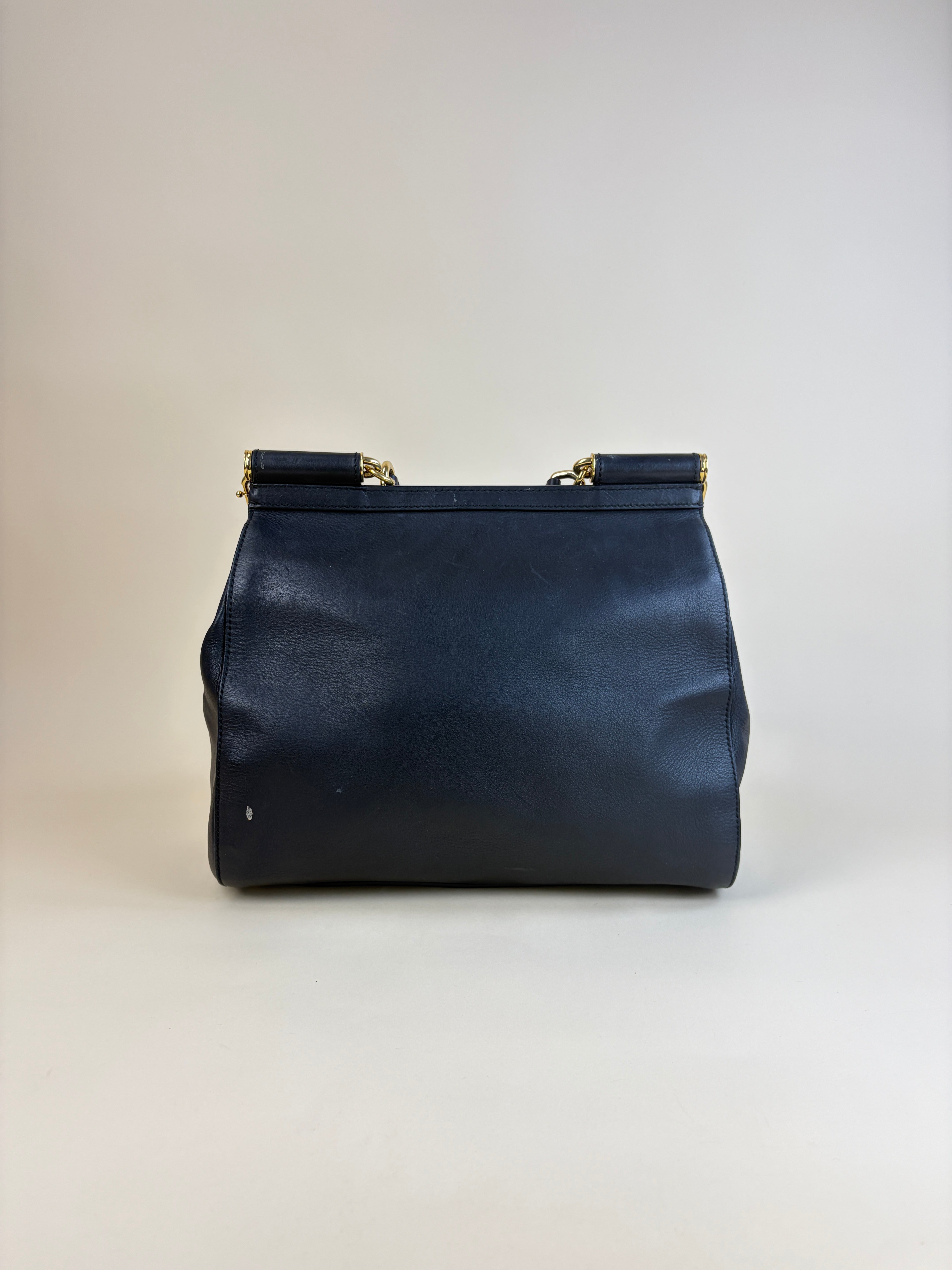 Dolce & Gabbana Black Maxi Sicily Handbag with Strap