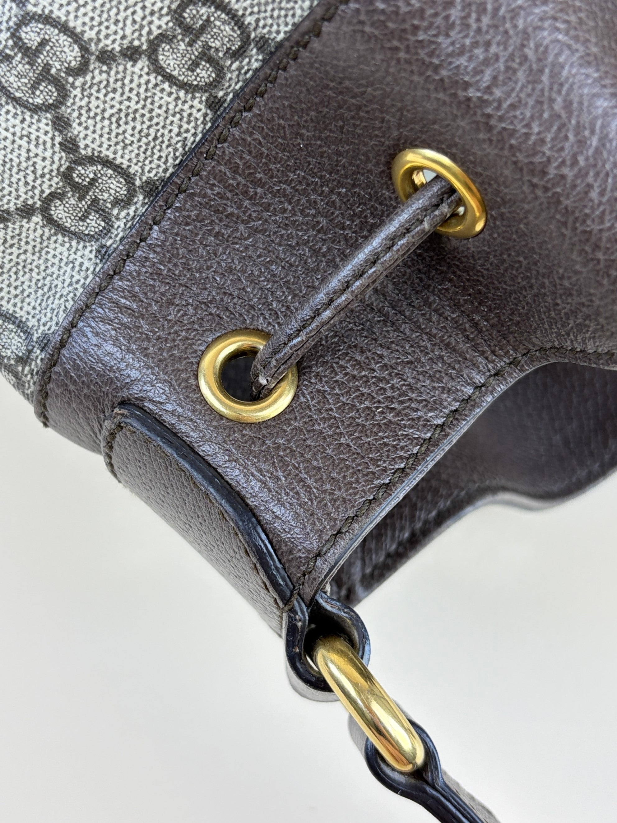 Gucci Bicolor GG Supreme Monogram Web Ophidia Bucket Bag