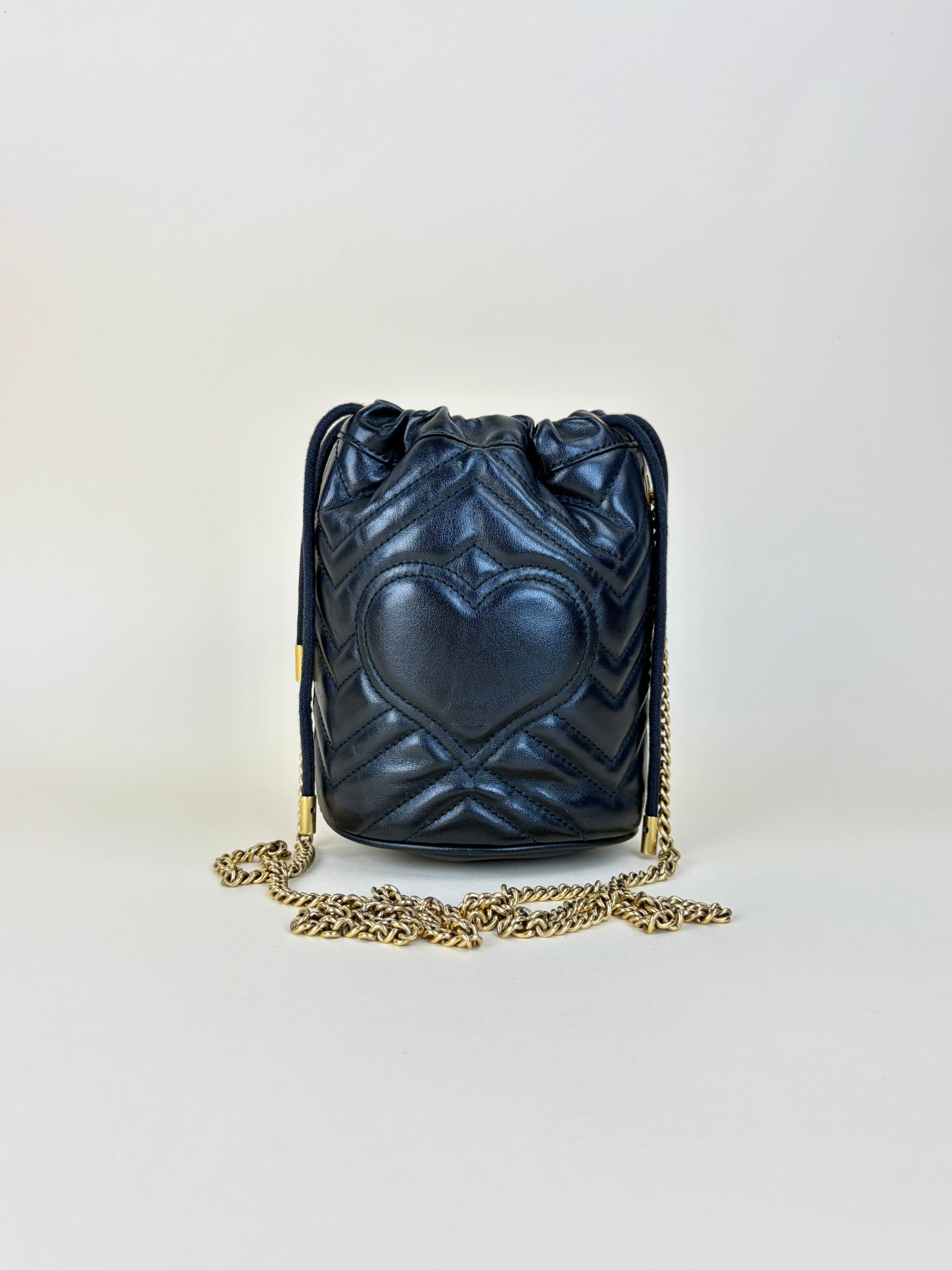 Gucci Black GG Marmont Mini Bucket Bag